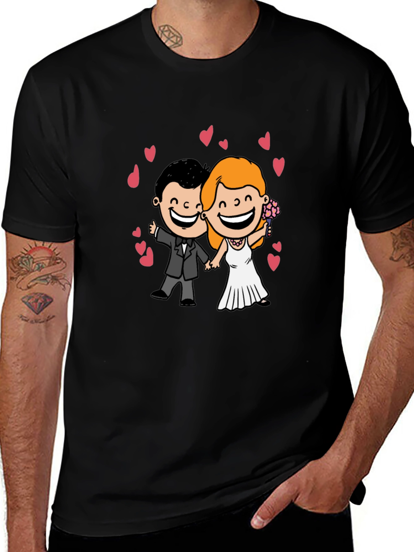 Variant 18 of Wedding Cartoon Couple Heart T-Shirt