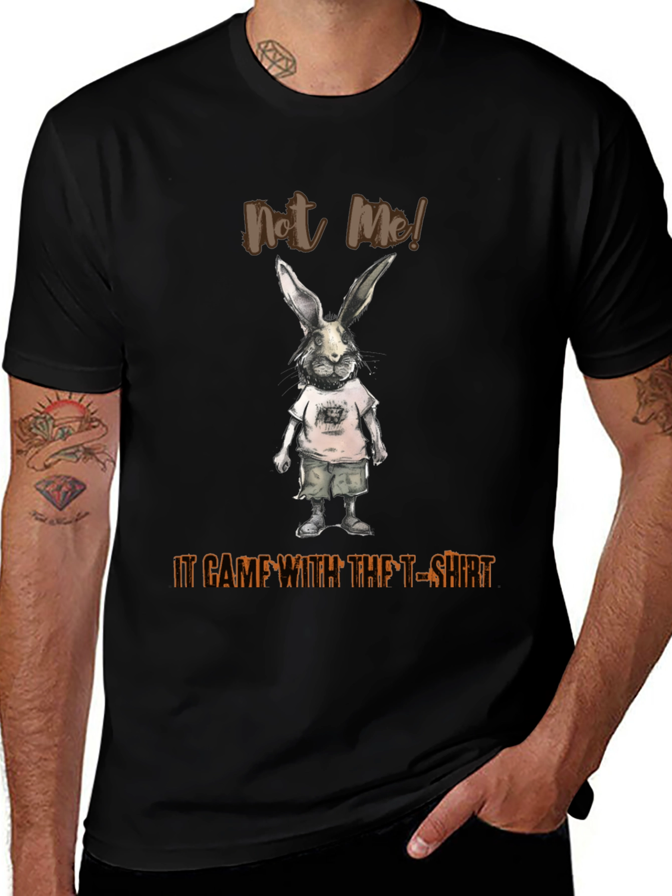 Variant 3 of Not Me! Rabbit Graphic T-Shirt - Black