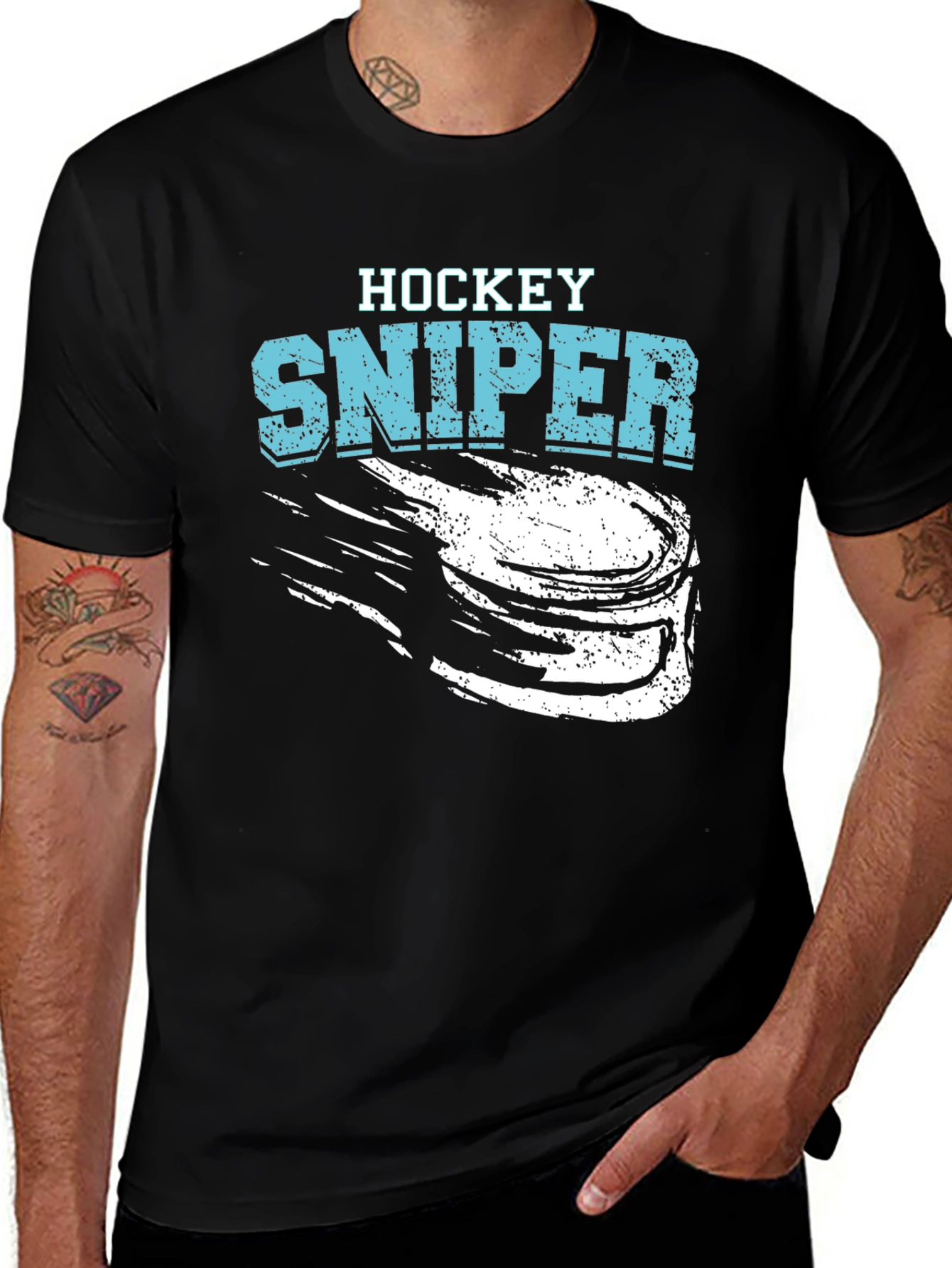Variant 8 of Hockey Sniper T-Shirt - Black, Graphic Tee