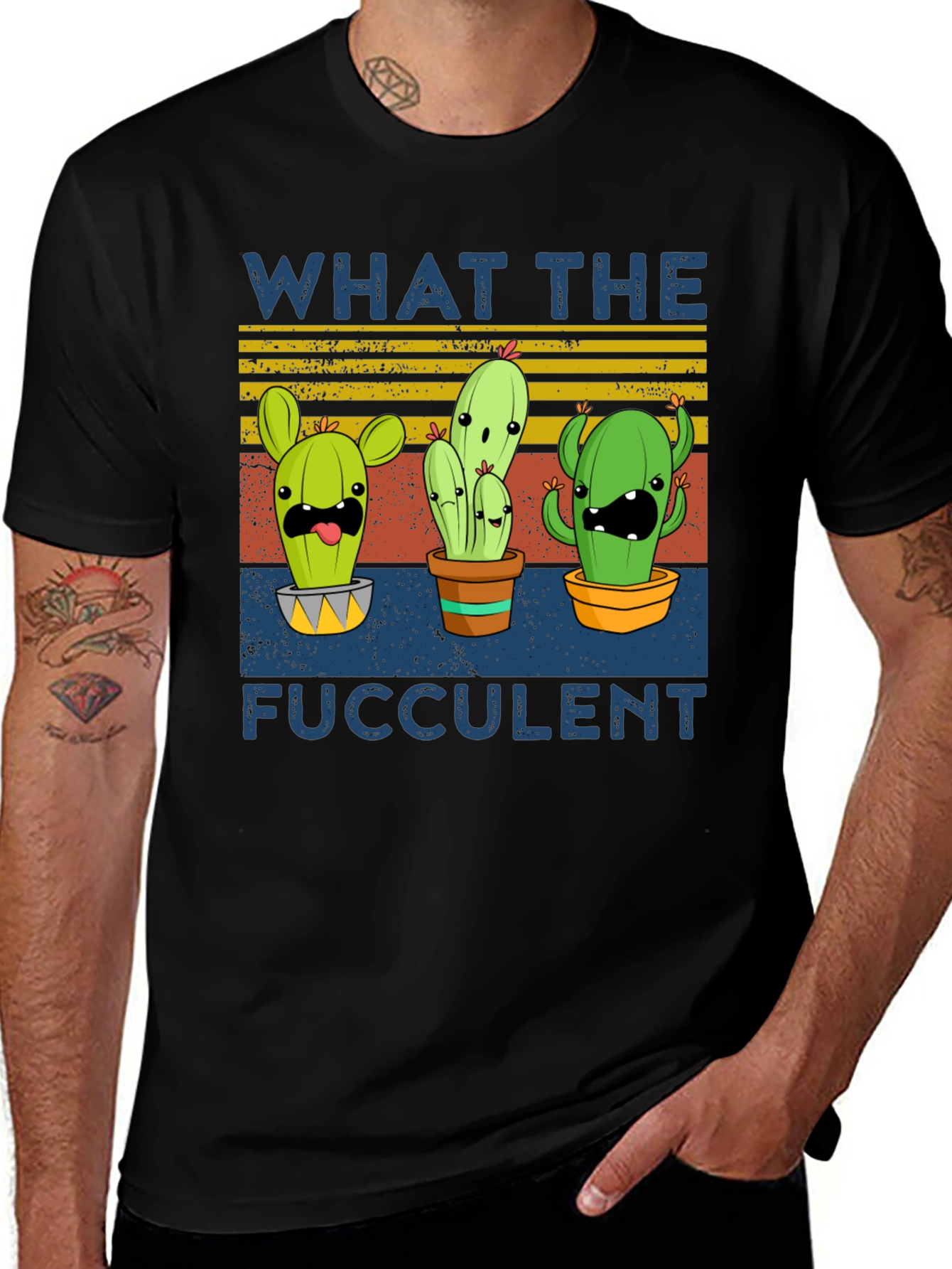Variant 12 of Funny Cactus Graphic Tee - What The Fucculent