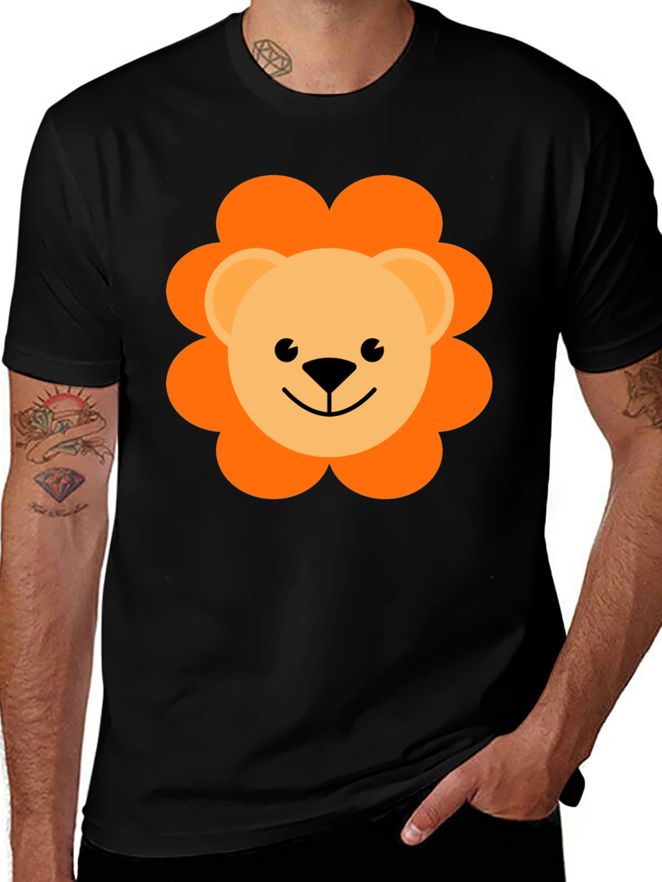 Variant 18 of Lion Graphic Black T-Shirt