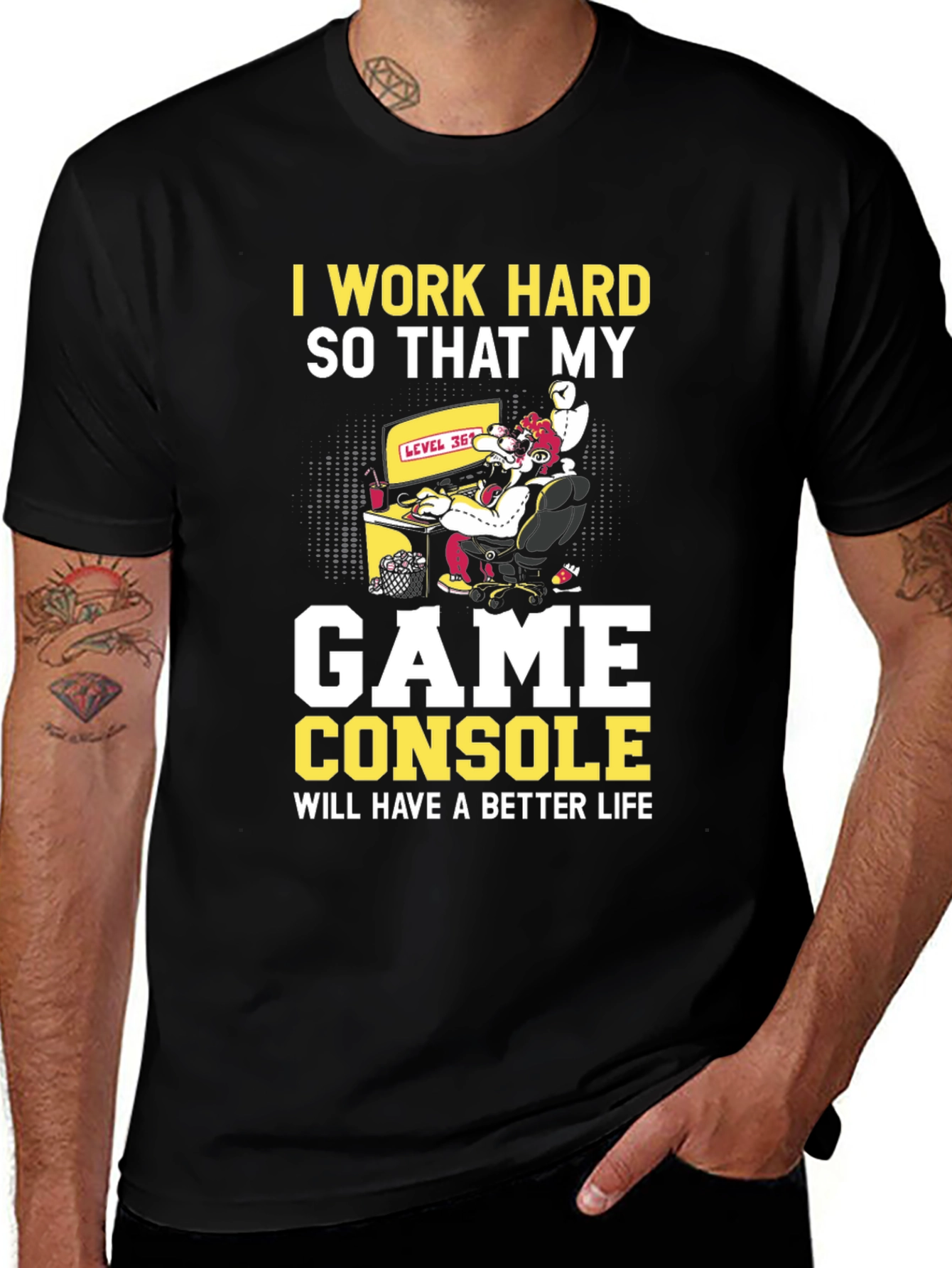 Variant 4 of Gamer T-Shirt - I Work Hard For My Console!