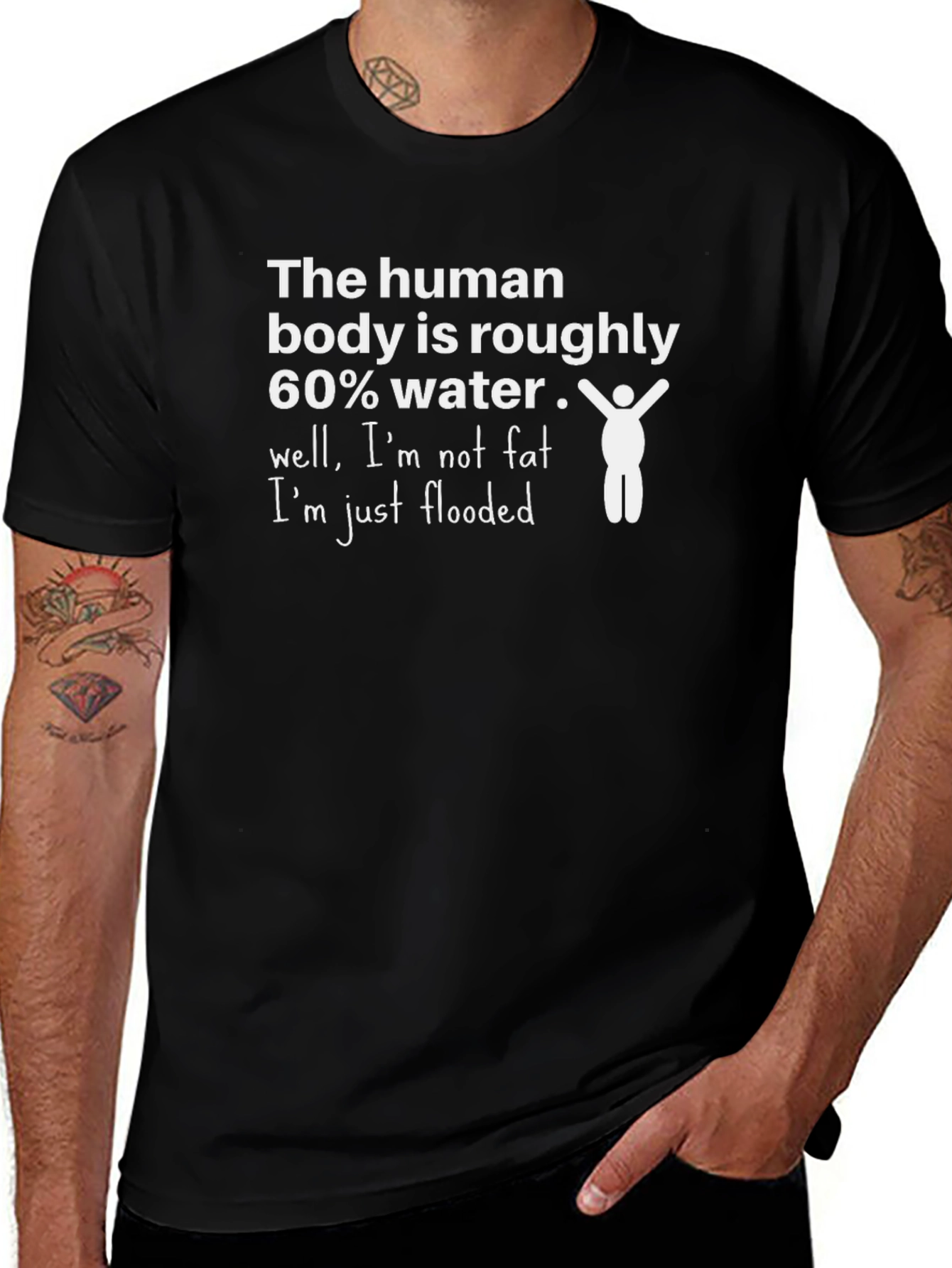 Variant 11 of Funny Human Body Water T-Shirt