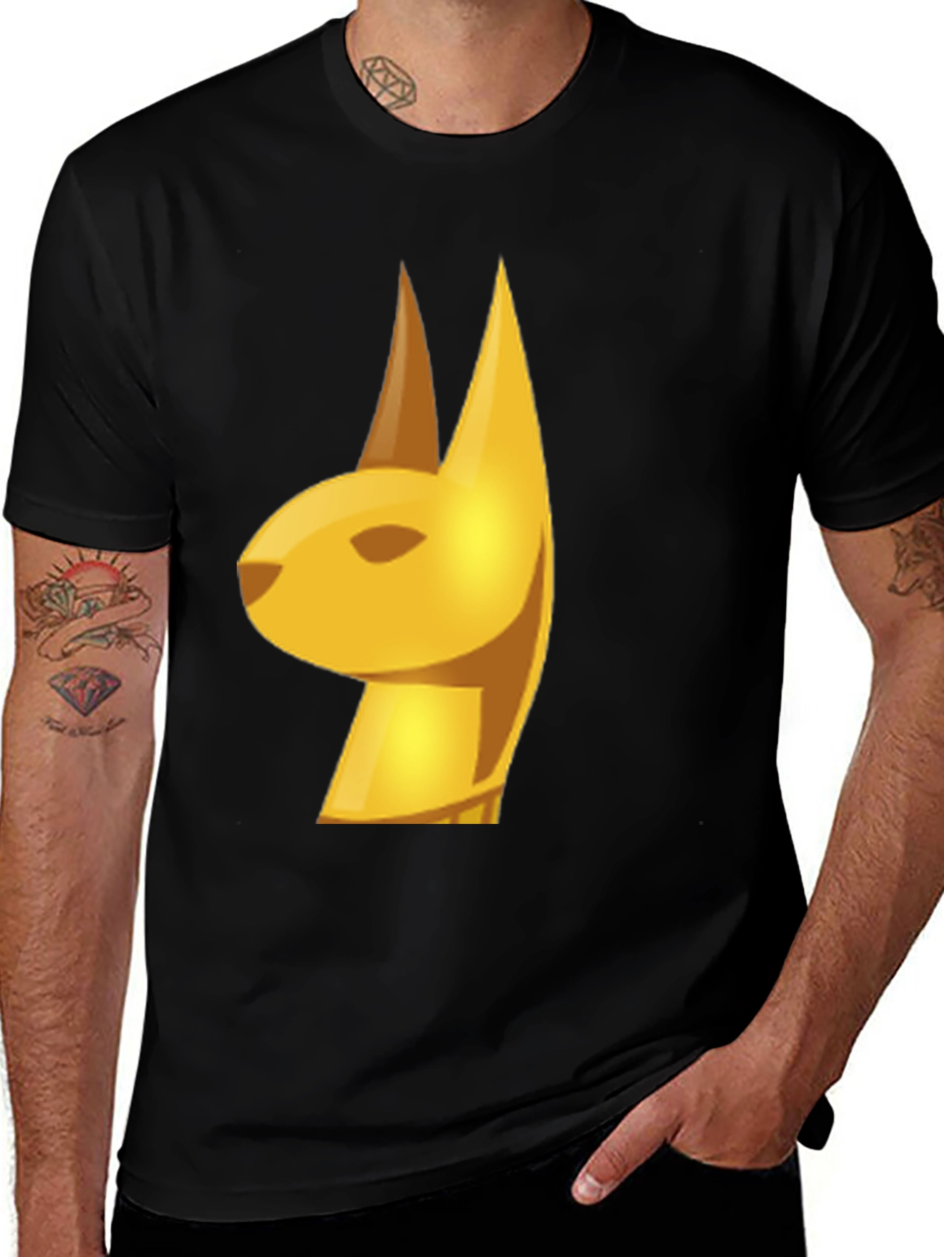 Golden Anubis Graphic Tee - Black