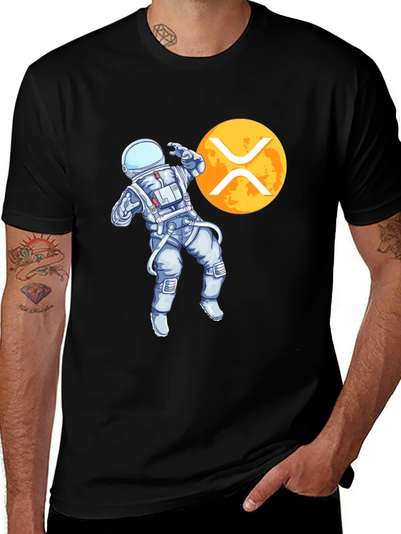 Variant 22 of Astronaut XRP Crypto Black T-Shirt