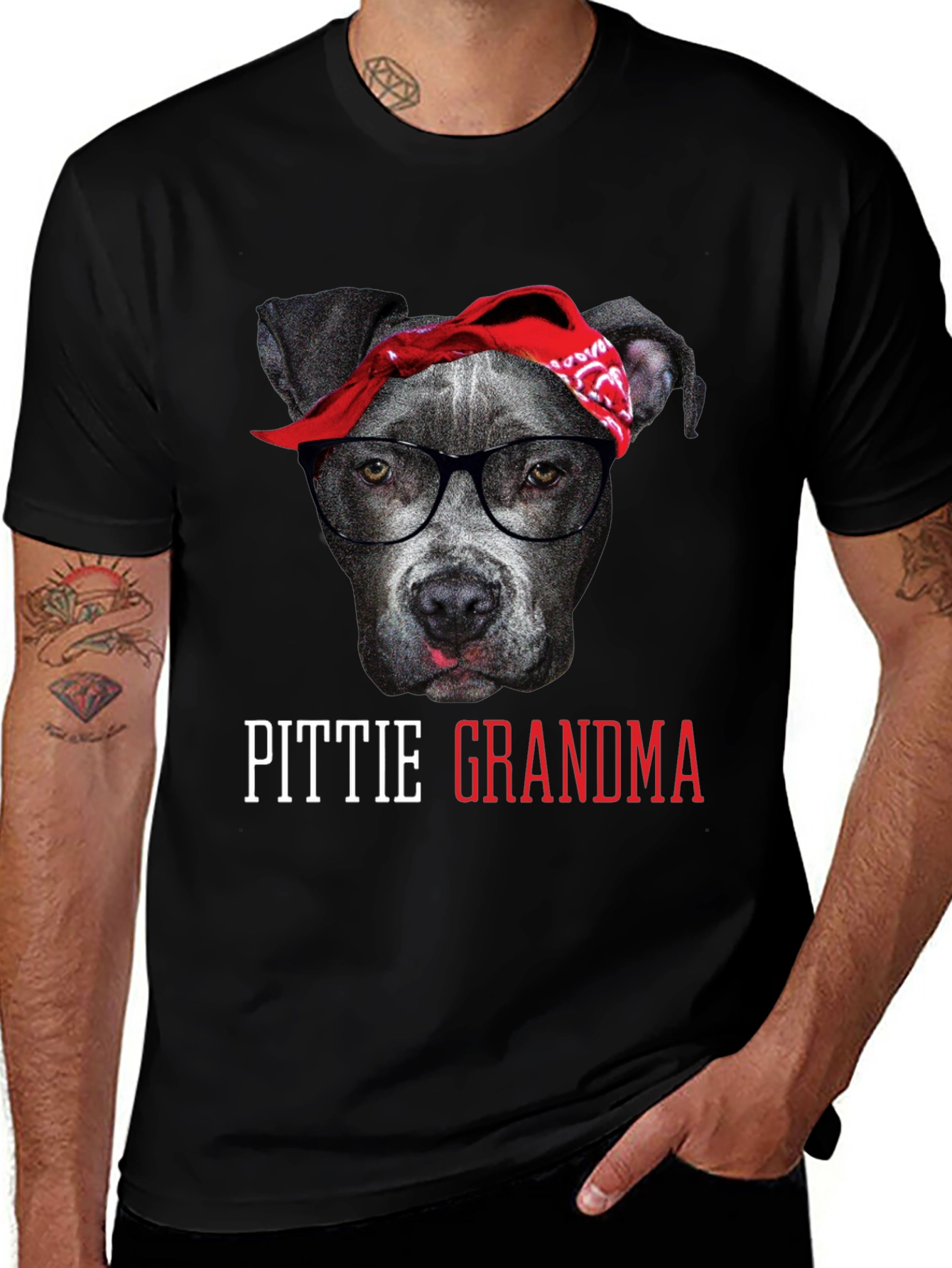 Variant 22 of Pittie Grandma Dog Lover Graphic Tee