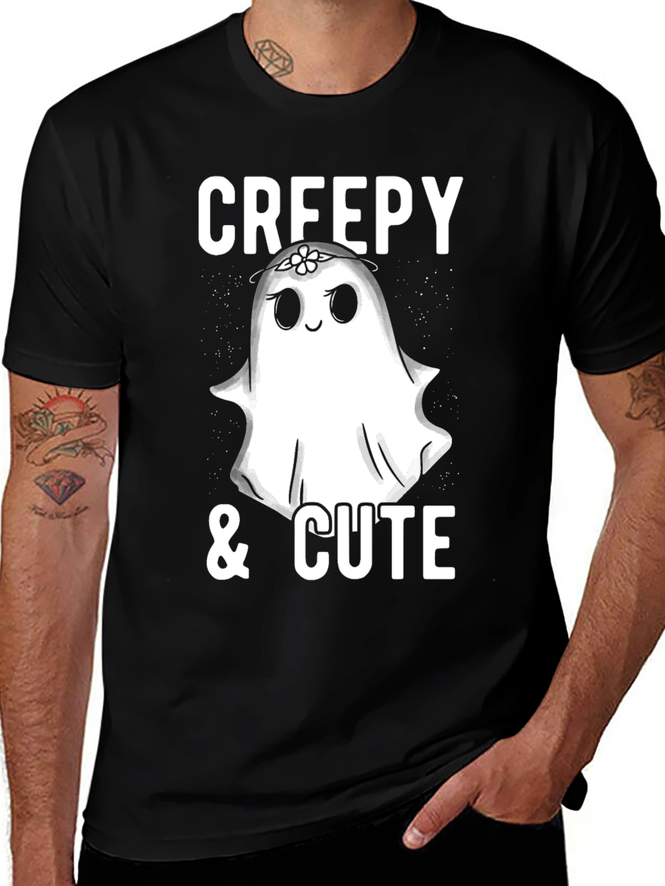 Variant 28 of Creepy & Cute Ghost T-Shirt - Halloween Apparel