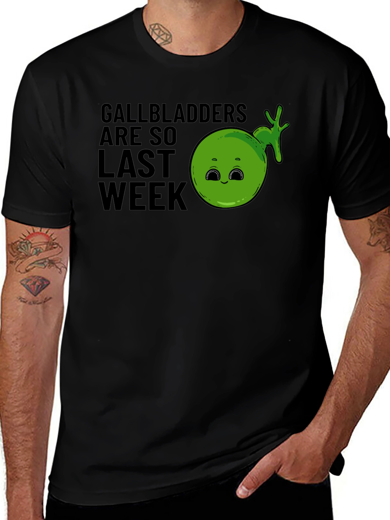 Black Gallbladders Are So Last Week Funny Graphic T-Shirt main image