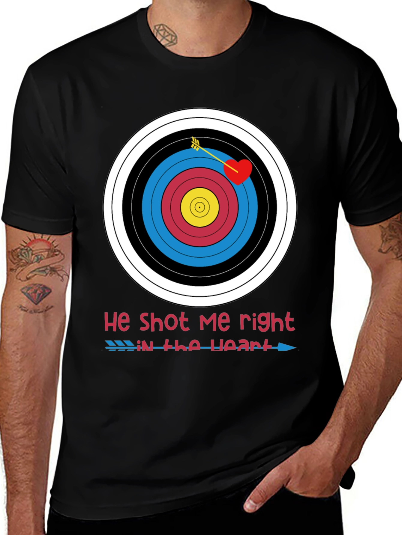 Variant 16 of He Shot Me Right in the Heart Valentine's T-Shirt