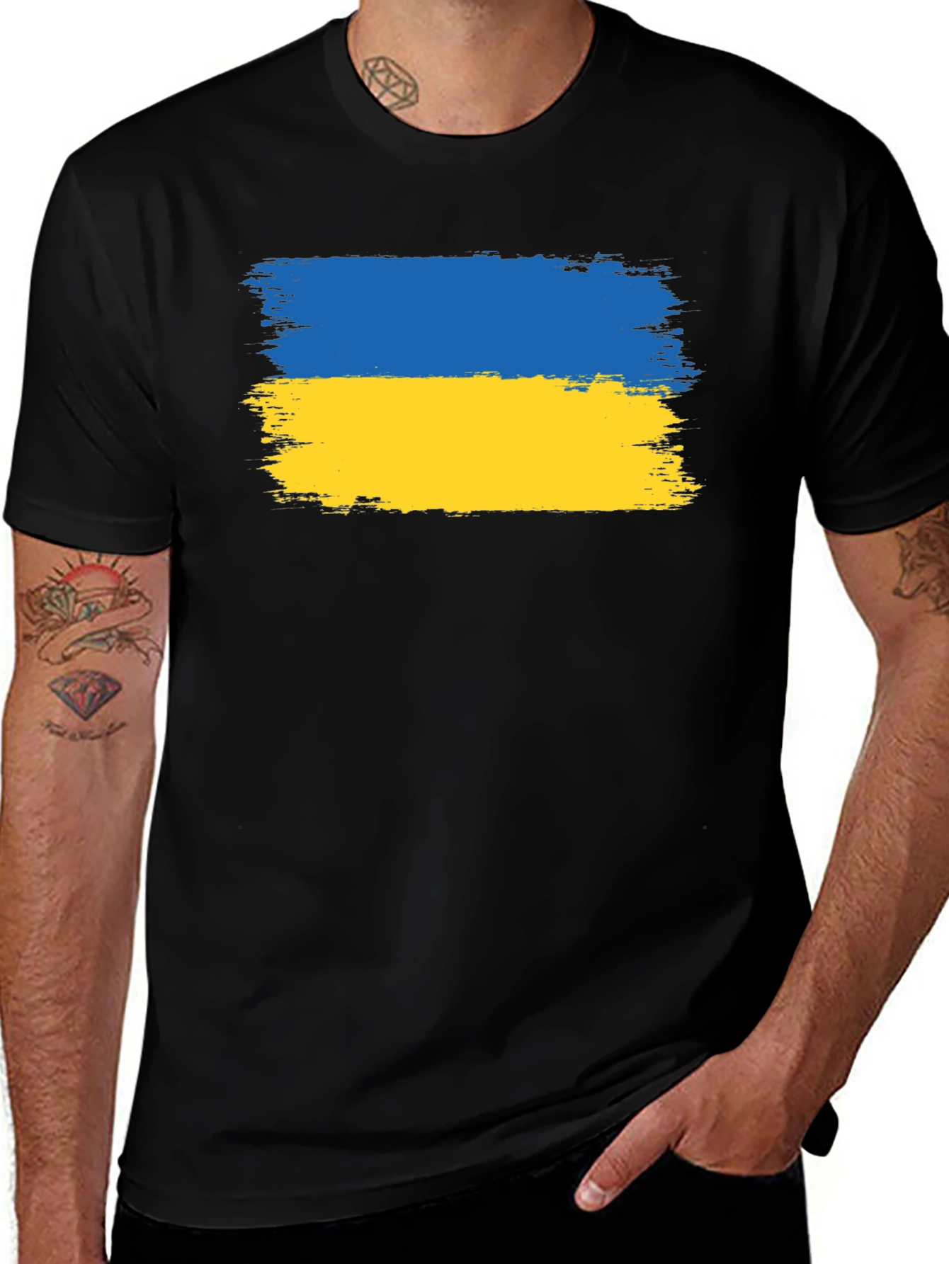Variant 5 of Ukraine Flag T-Shirt - Patriotic Support