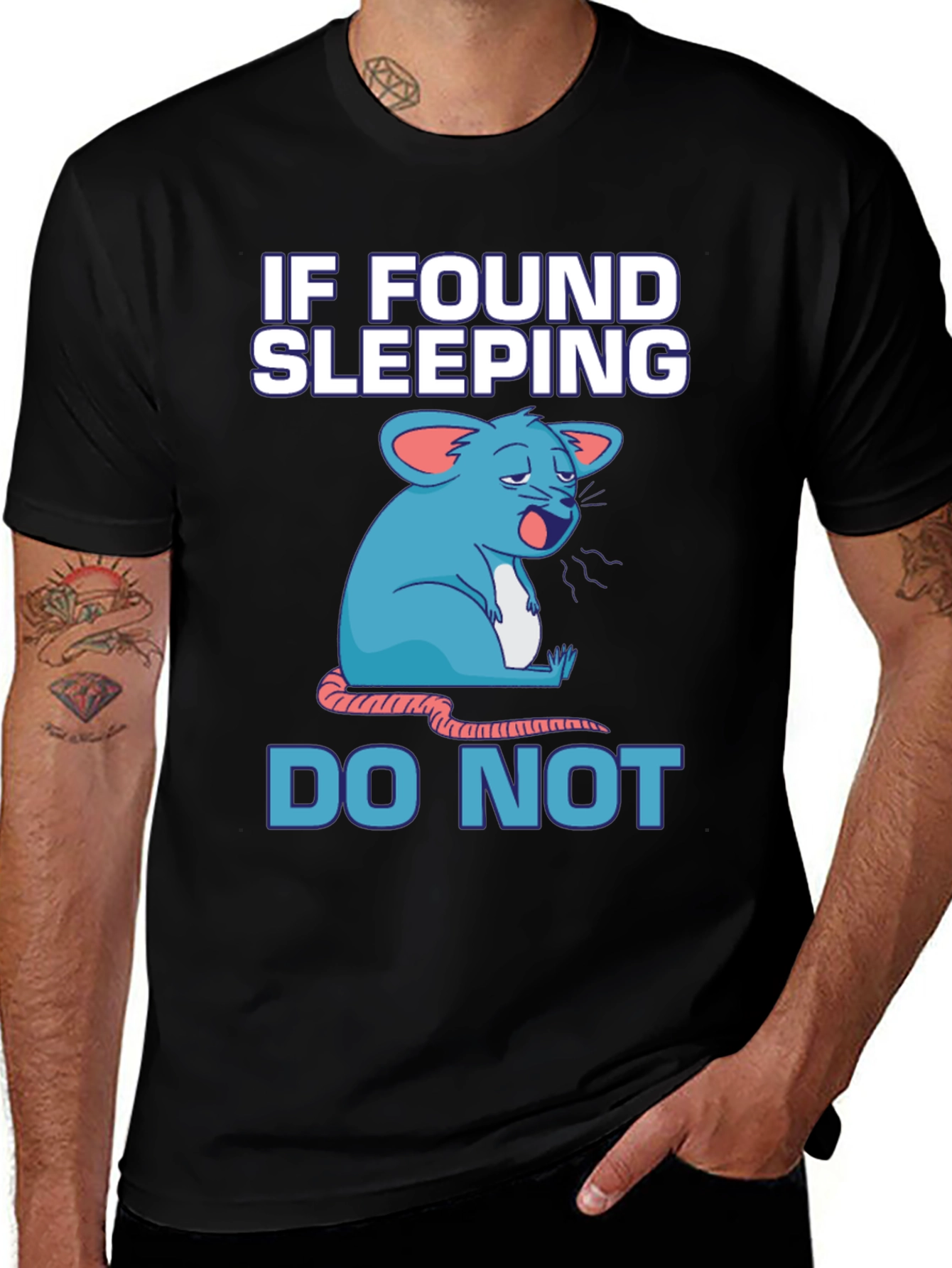 Variant 5 of Funny Sleeping Mouse Graphic T-Shirt