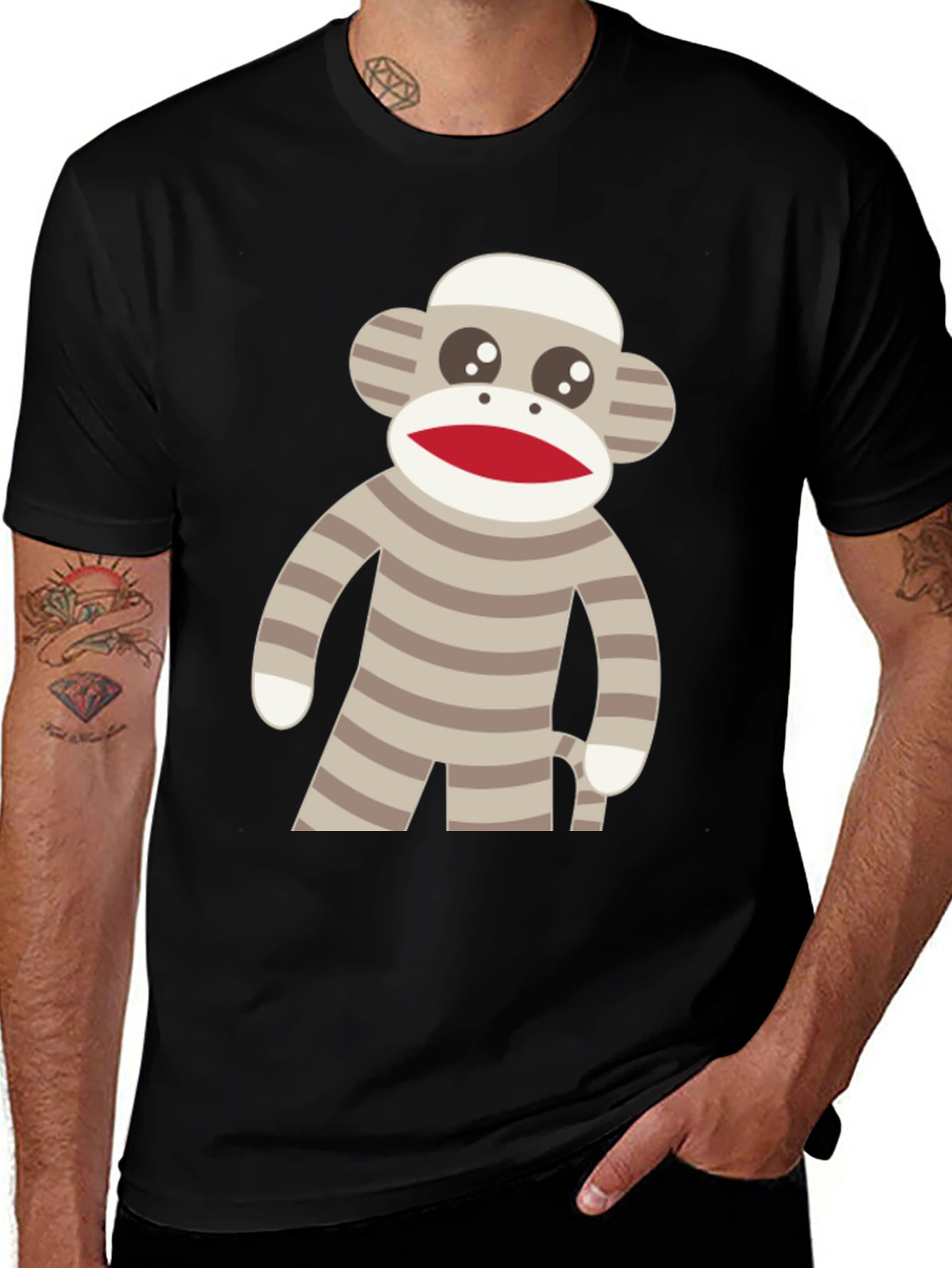 Variant 25 of Sock Monkey Graphic Tee - Fun & Quirky Design