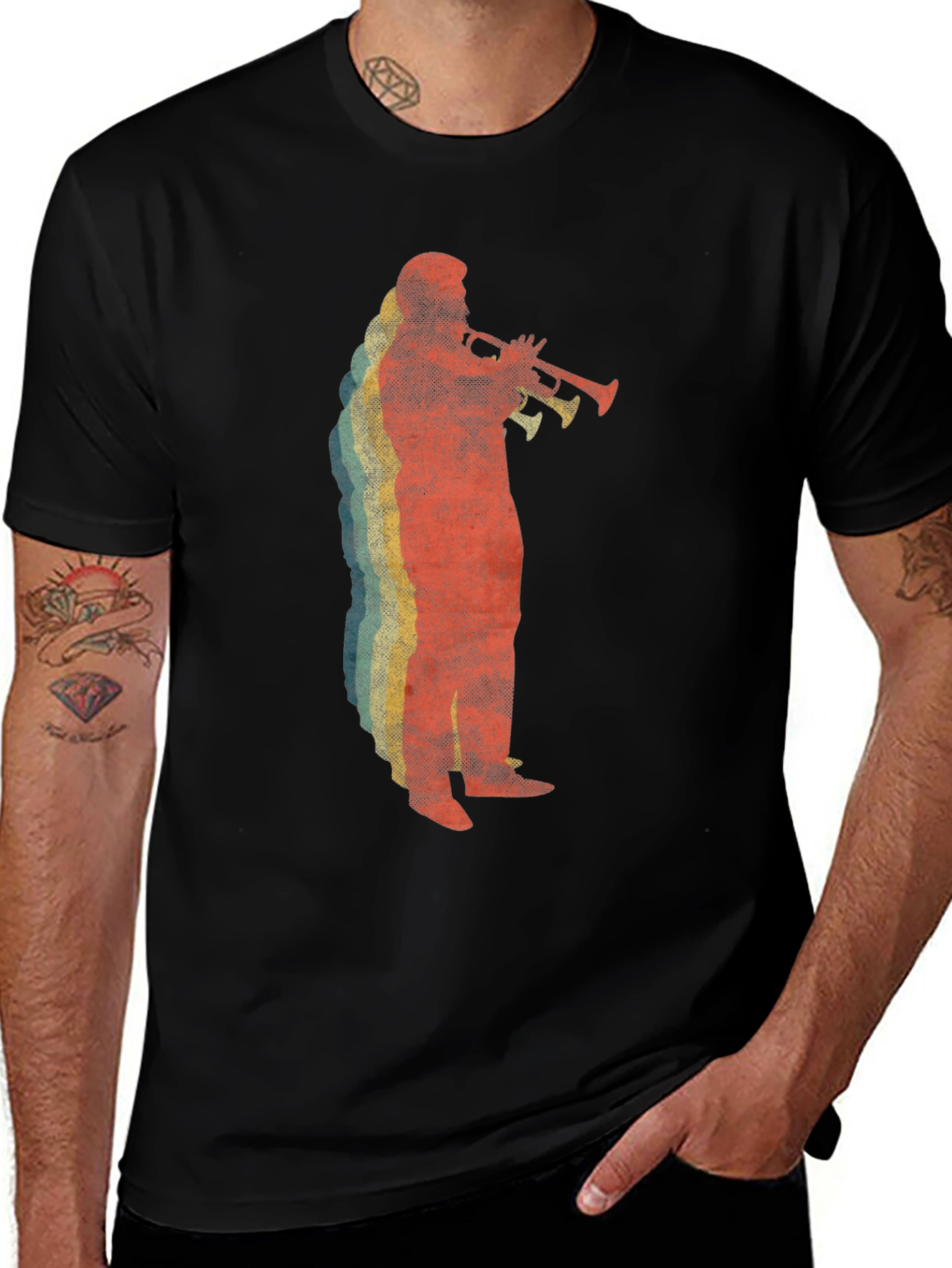 Variant 30 of Retro Trumpet Player Graphic Tee