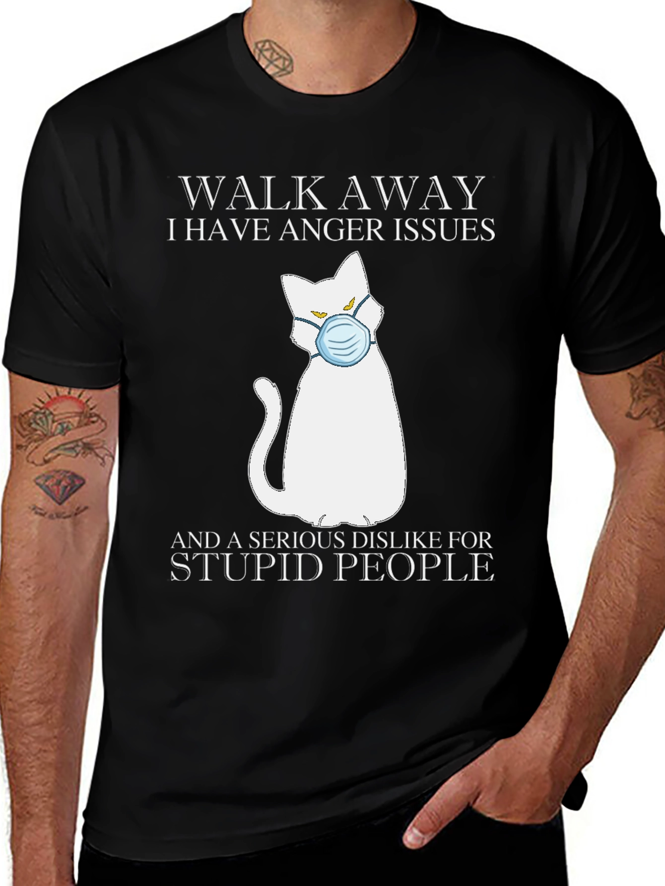 Variant 4 of Walk Away Anger Issues Cat T-Shirt