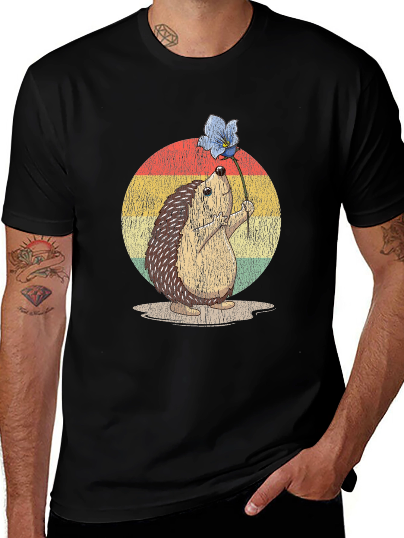 Variant 17 of Hedgehog Flower Graphic Tee - Soft Cotton Blend