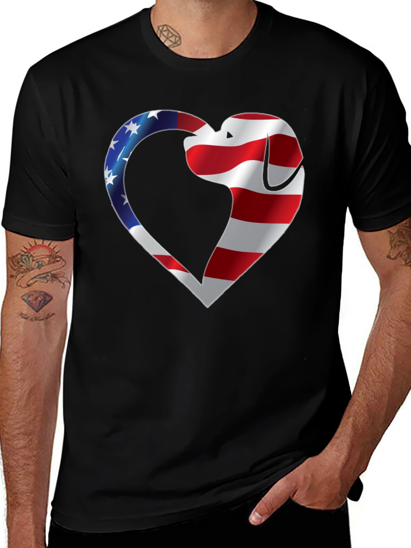 Variant 30 of Patriotic Dog Heart T-Shirt