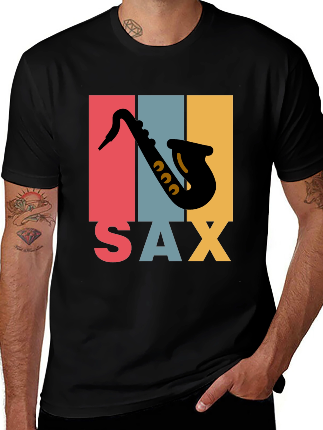 Variant 25 of Retro Saxophone Graphic Tee - Musical Instrument T-Shirt