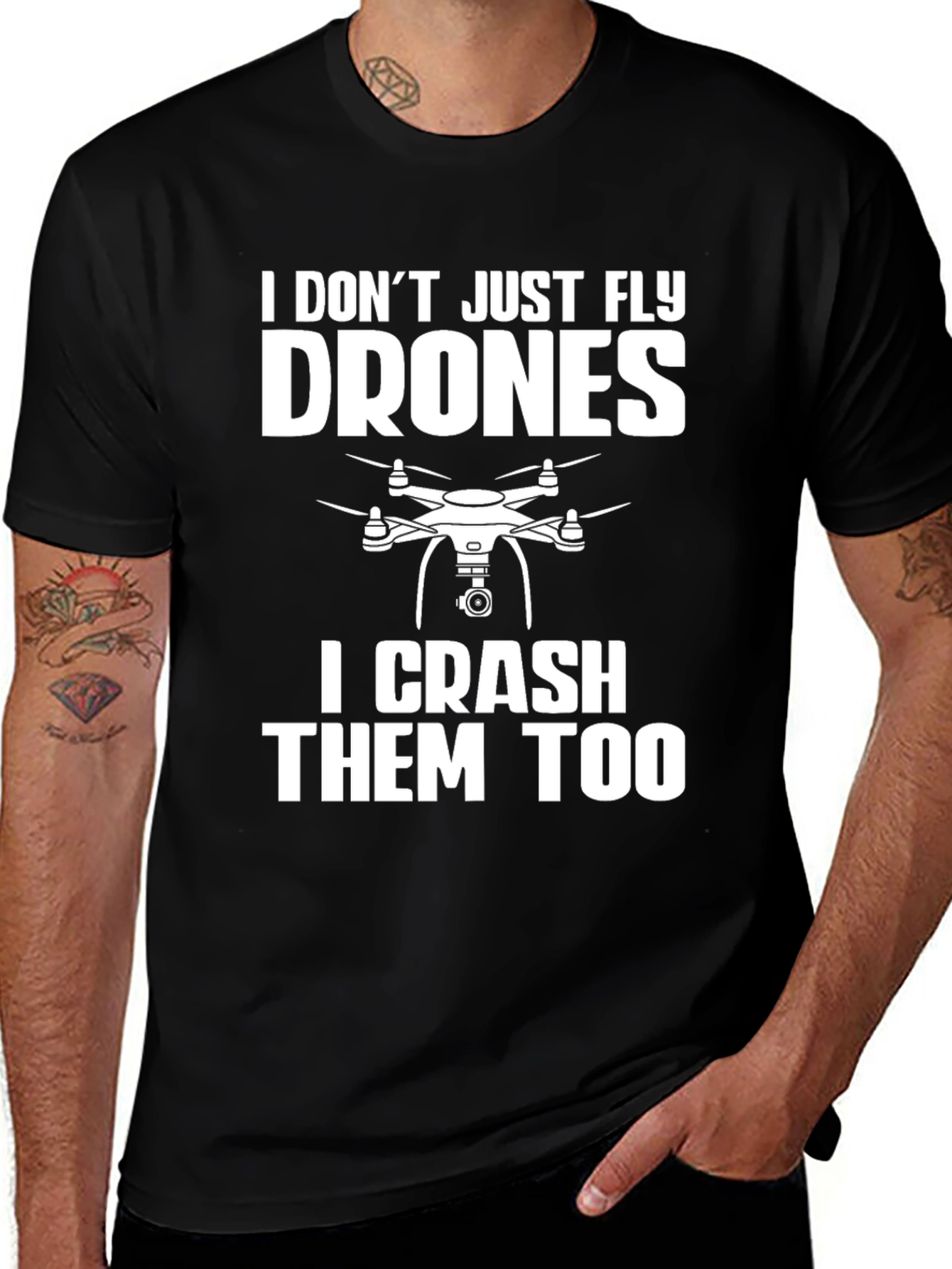 Drone Pilot Funny T-Shirt: Fly & Crash Drones