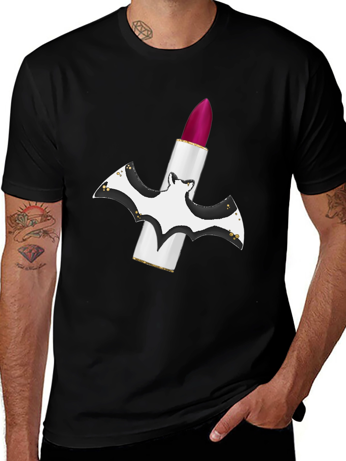 Variant 25 of Bat Lipstick T-Shirt - Spooky Chic