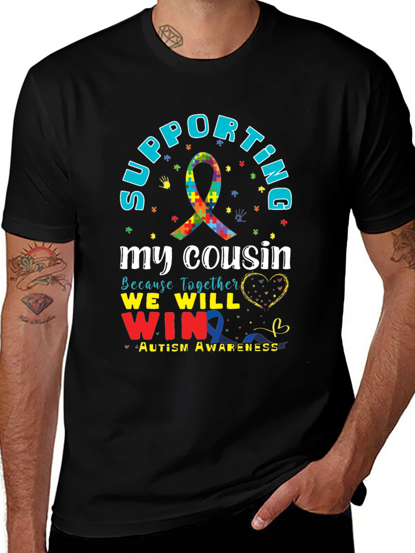 Supporting My Cousin Autism Awareness T-Shirt