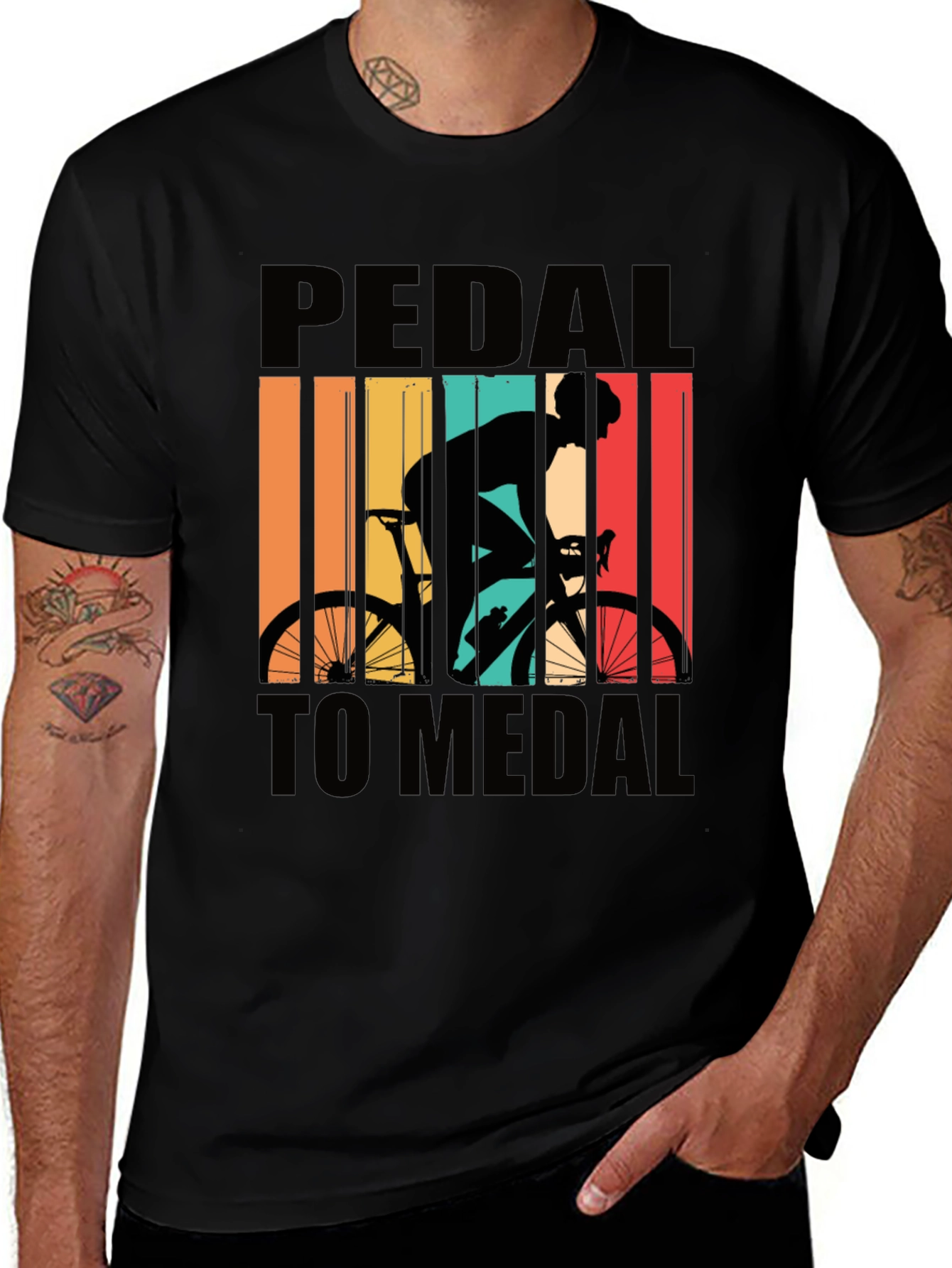 Variant 25 of Pedal to Medal Retro Cycling Graphic Tee