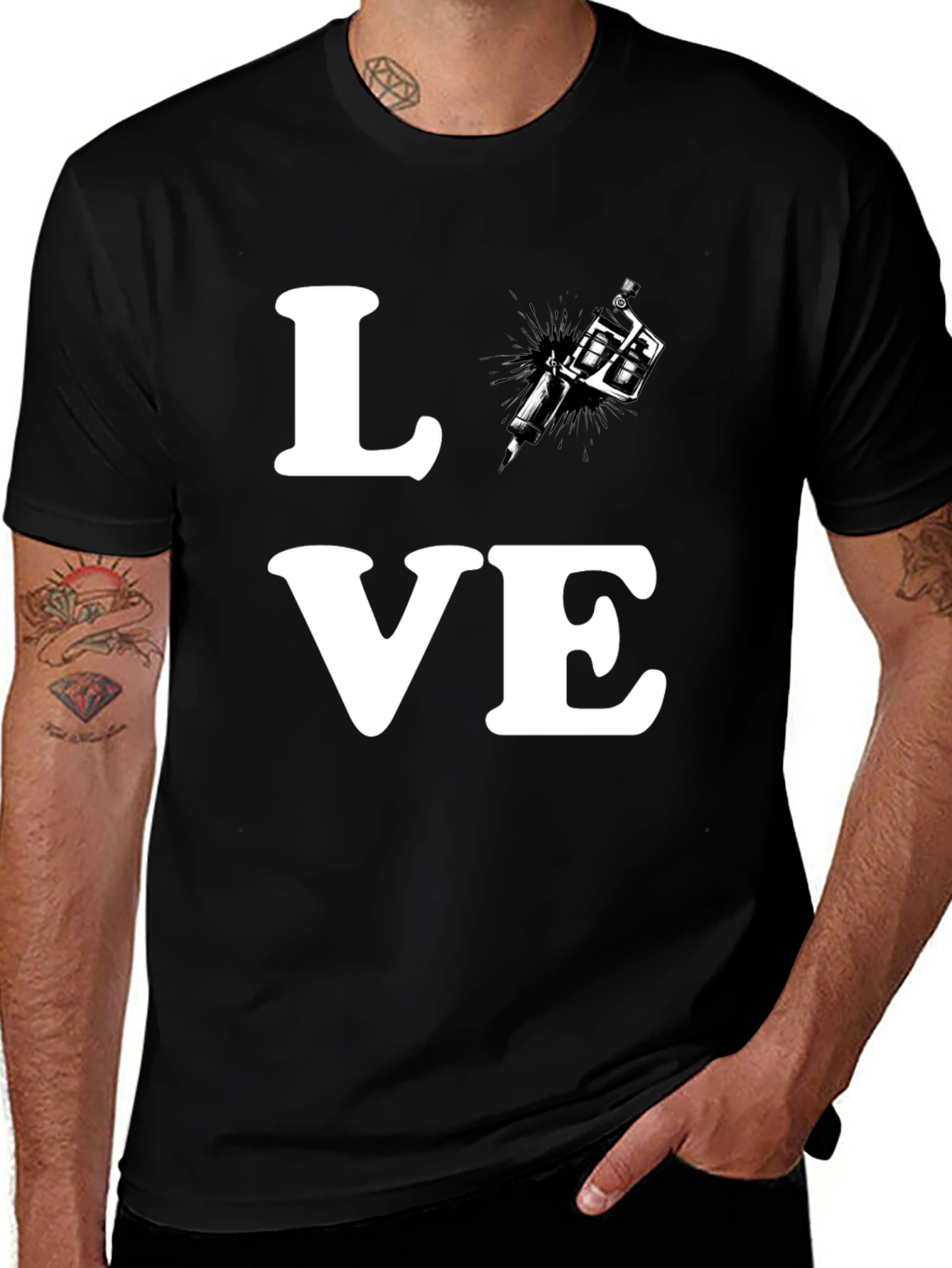 Variant 16 of Love Tattoo Artist T-Shirt - Black Graphic Tee
