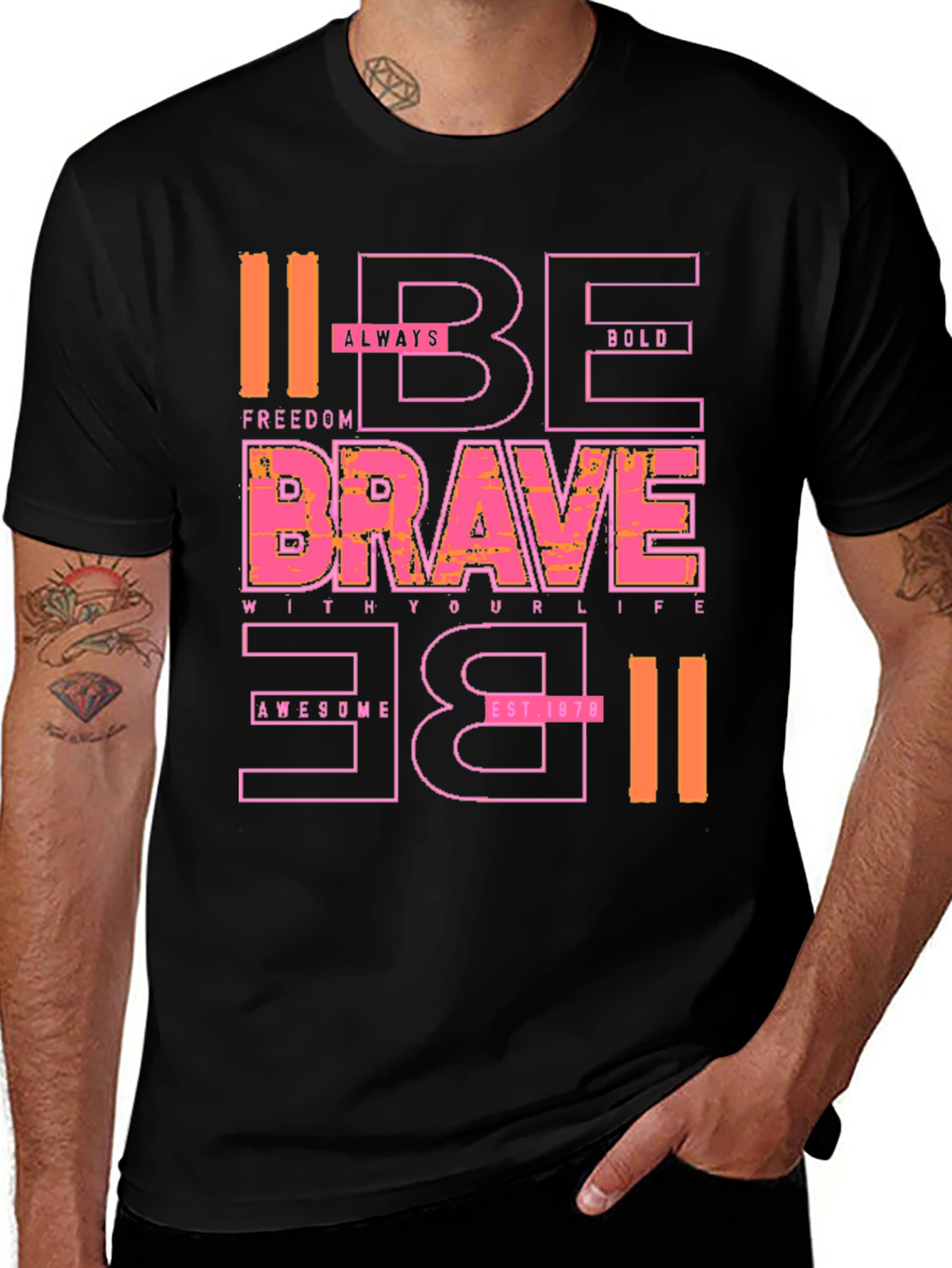 Variant 15 of Be Brave Black Graphic Tee