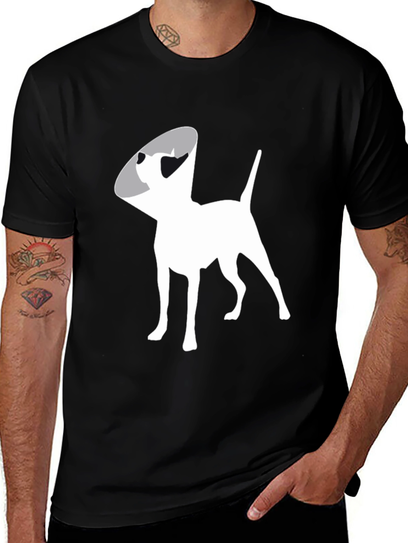 Black Dog Cone Graphic Tee - Black Cotton Comfort main image
