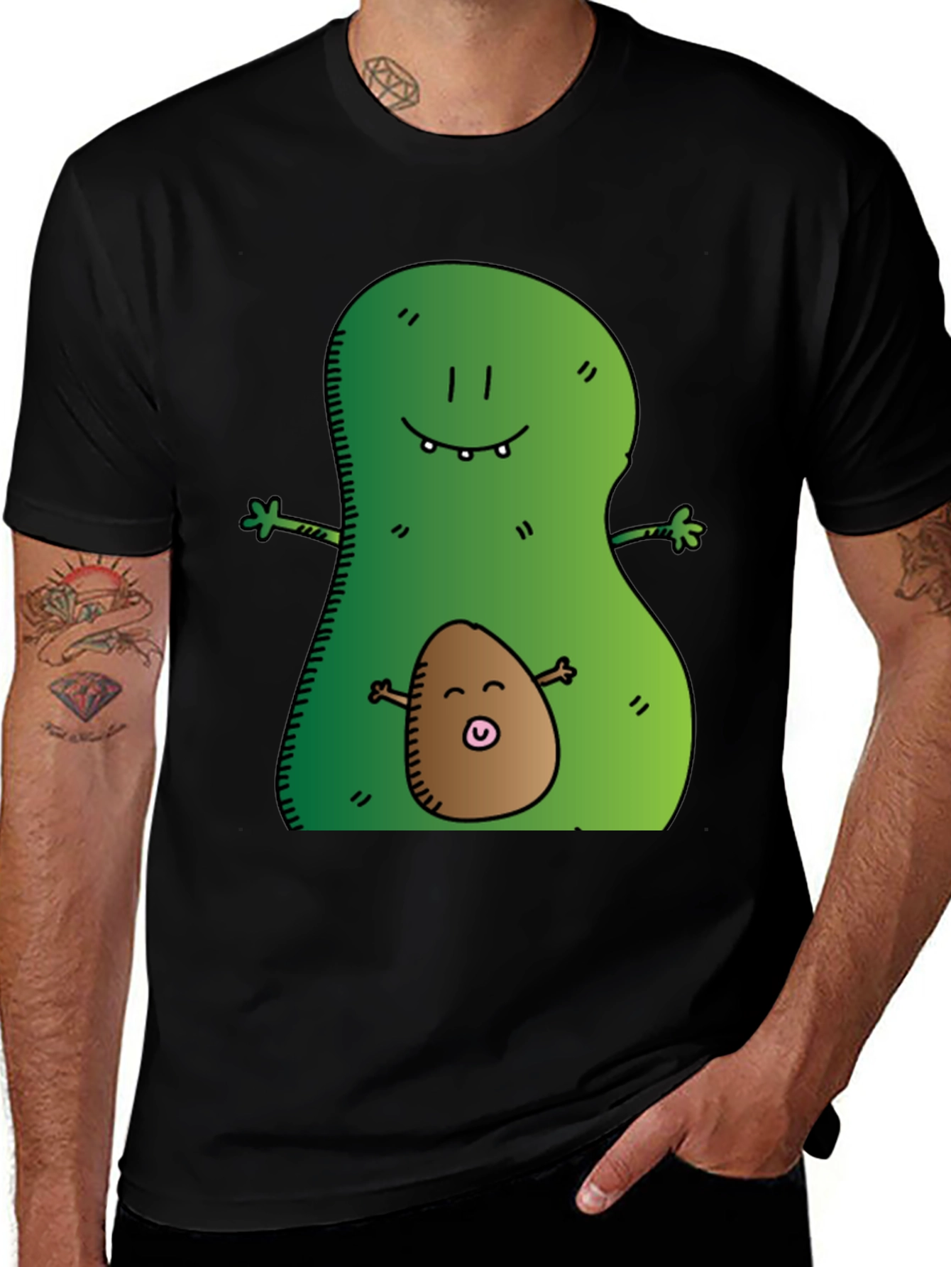 Variant 3 of Avocado Mama & Baby Graphic Tee - Black