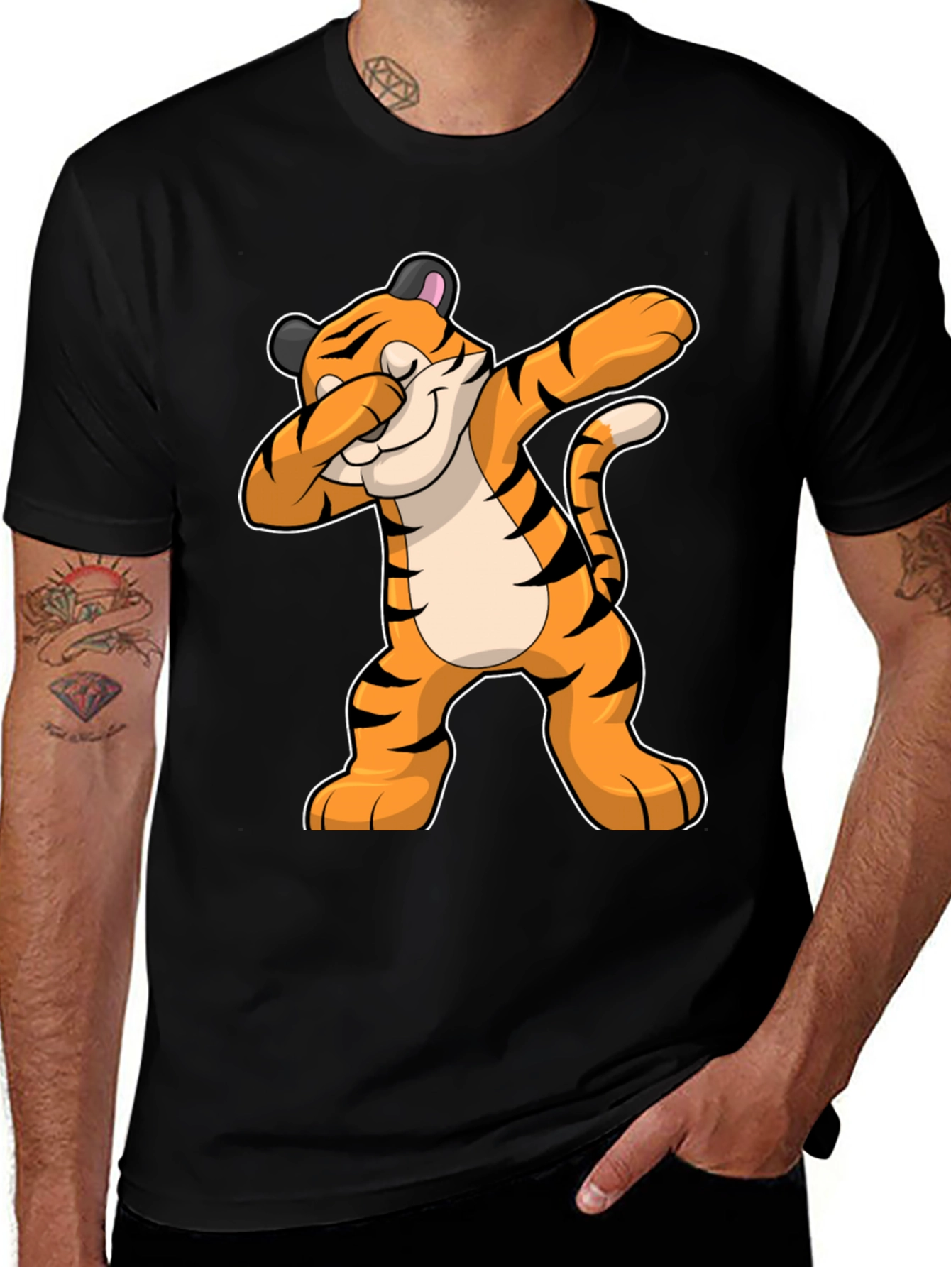 Variant 4 of Dabbing Tiger Graphic Tee - Cool Animal Design