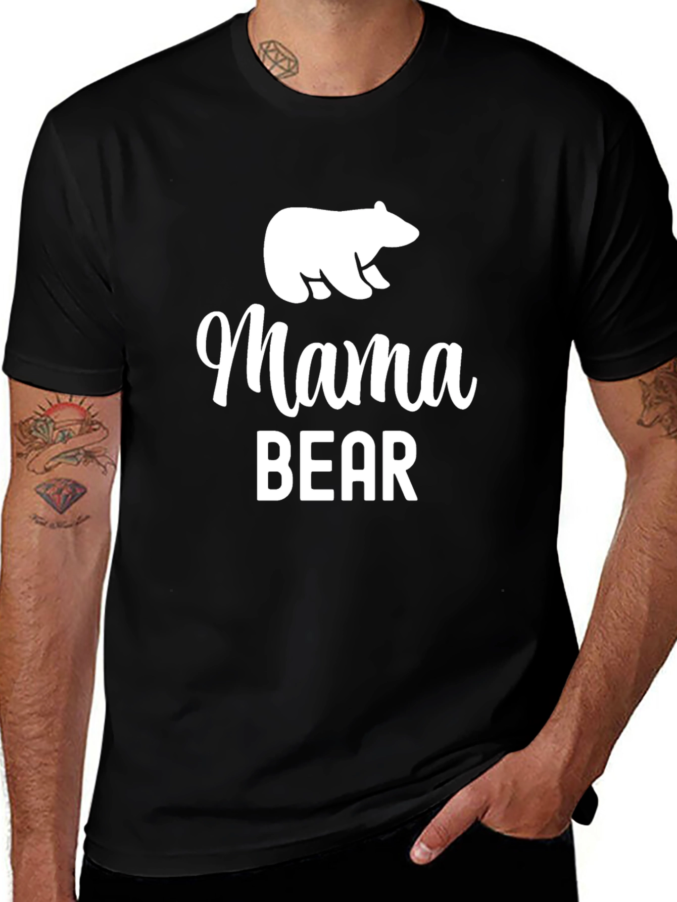 Mama Bear Graphic Tee - Black Casual T-Shirt