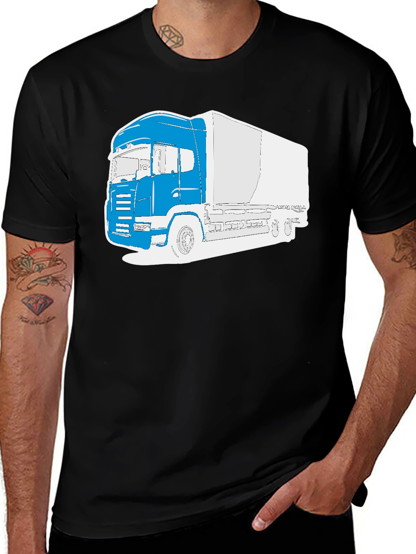 Variant 30 of Truck Graphic Black T-Shirt