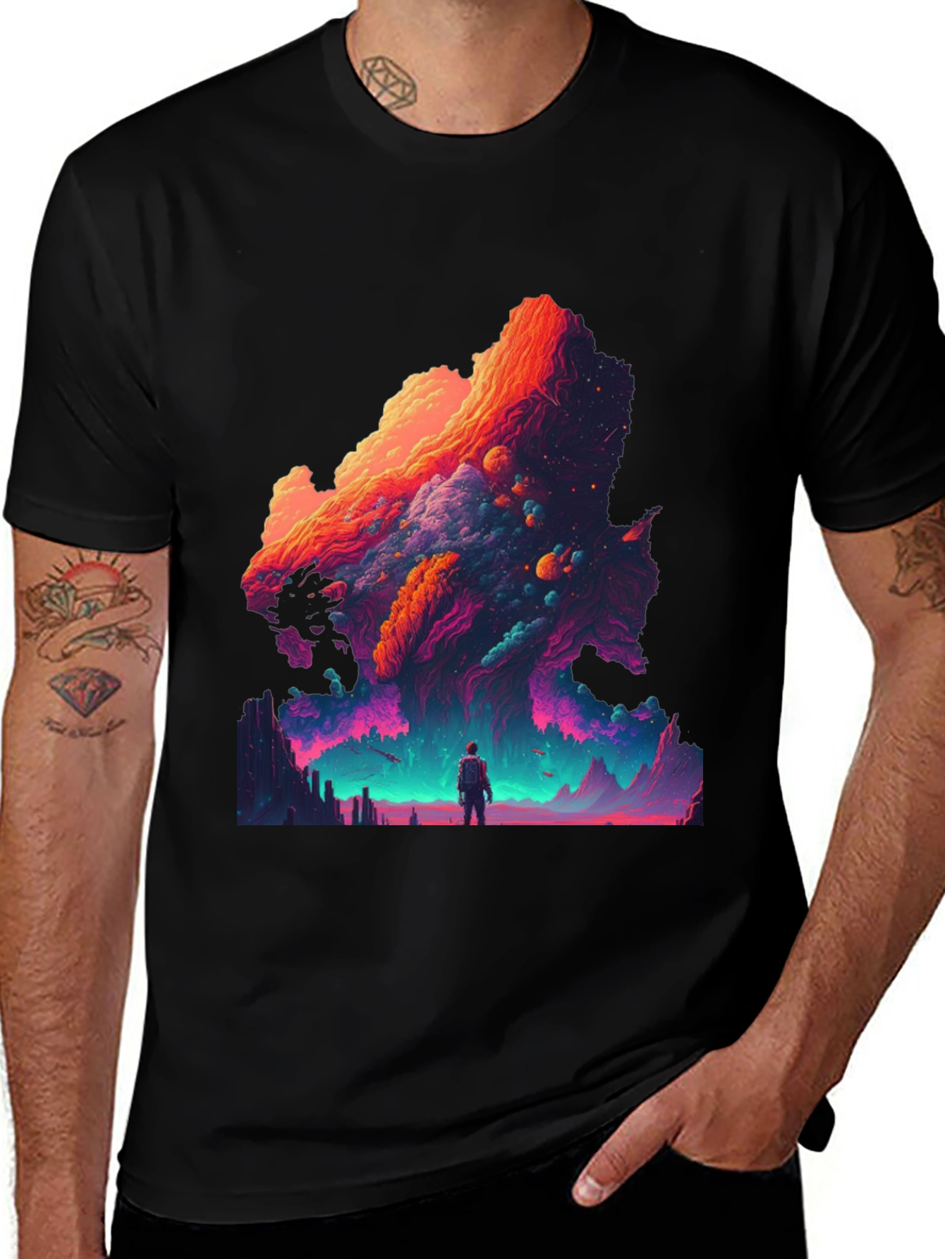 Variant 16 of Cosmic Dreamscape Graphic Tee - Vivid Print