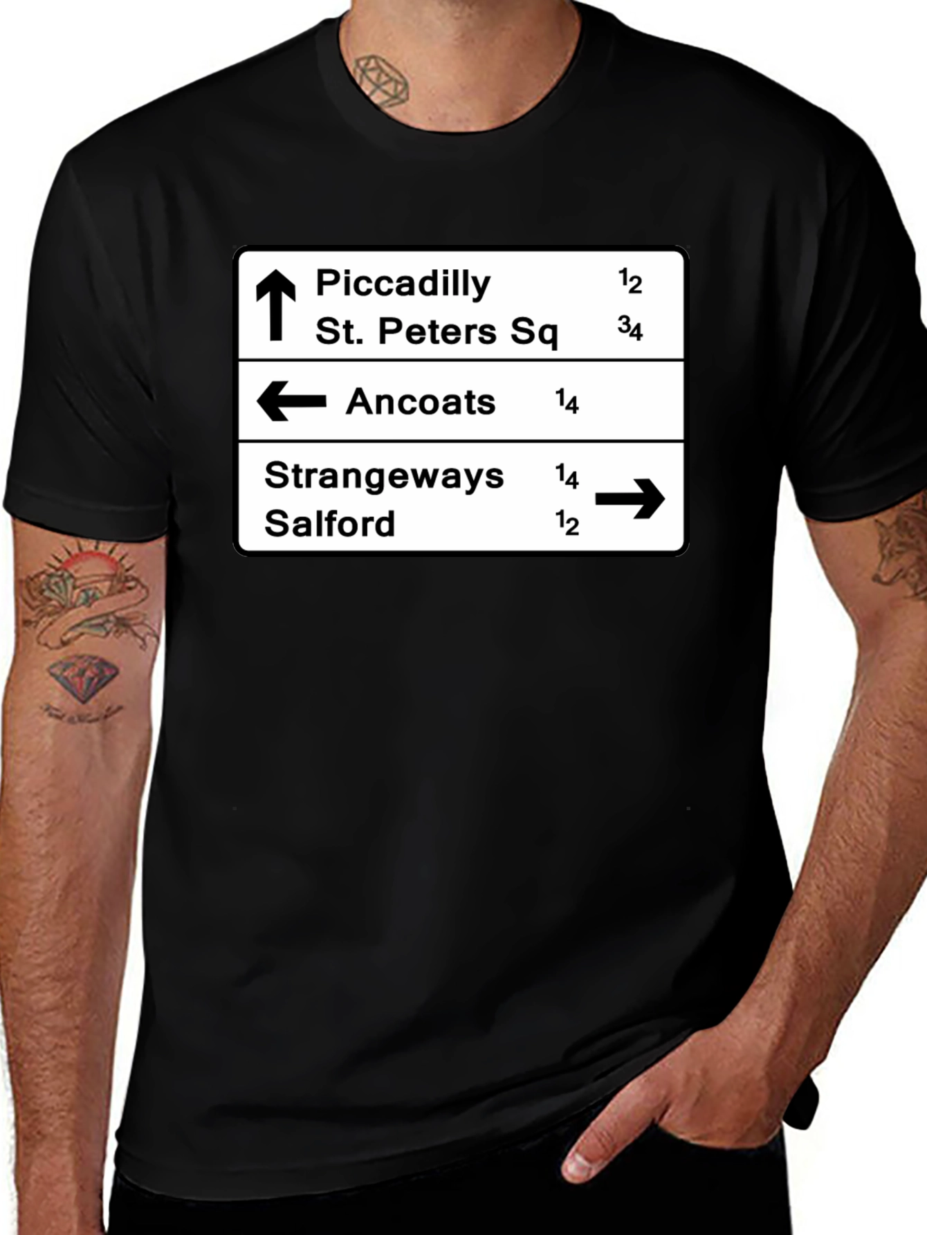 Manchester Road Sign T-Shirt - Unique Graphic Tee