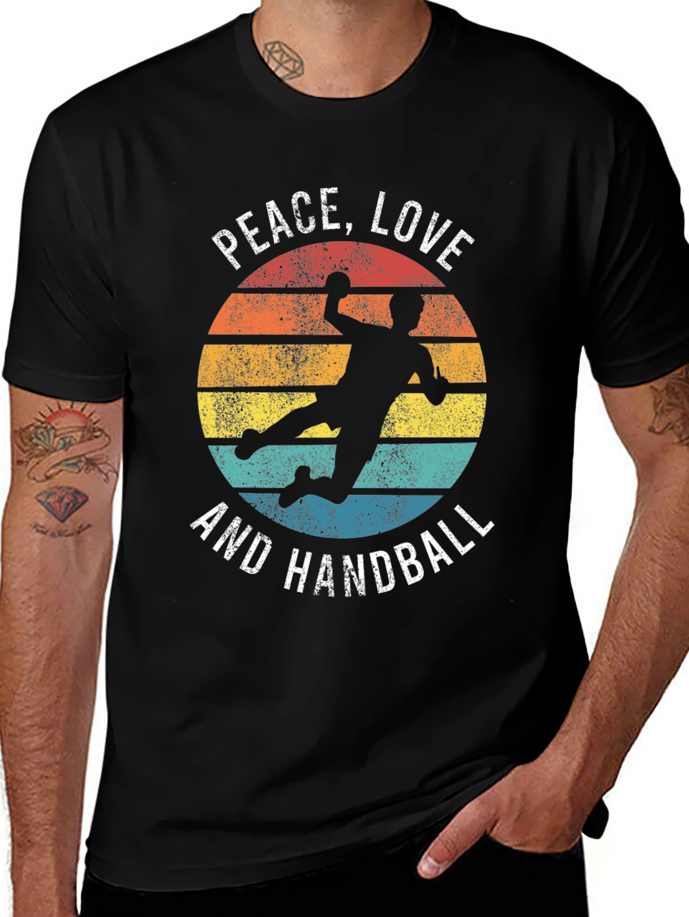 Variant 20 of Peace Love Handball Retro Graphic T-Shirt