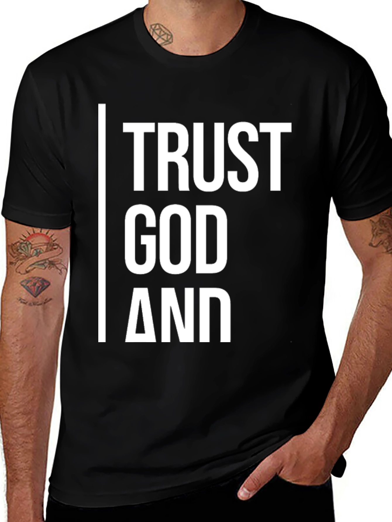Trust God T-Shirt - Black Cotton