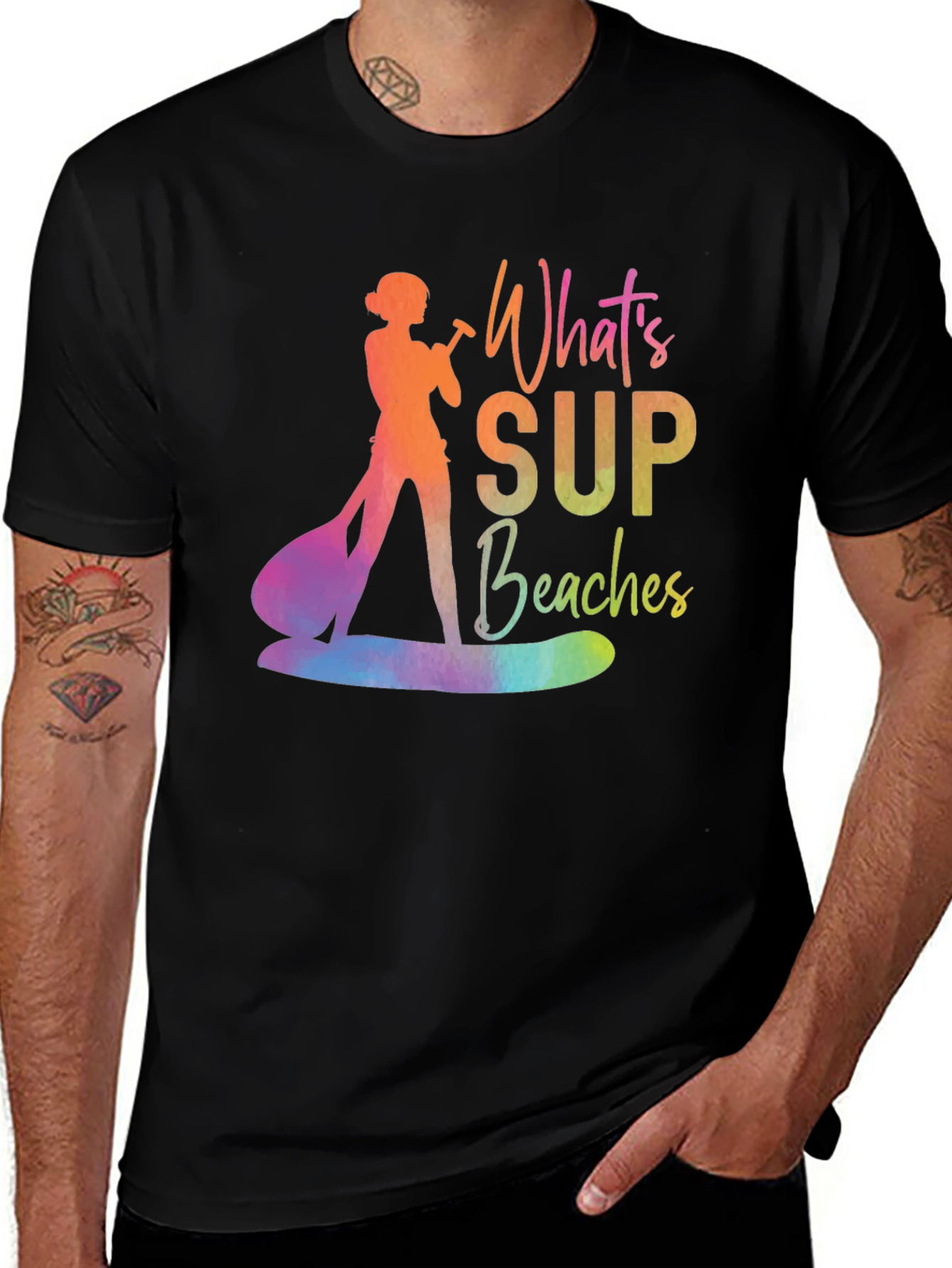 Variant 22 of What's SUP Beaches Paddle Boarding T-Shirt
