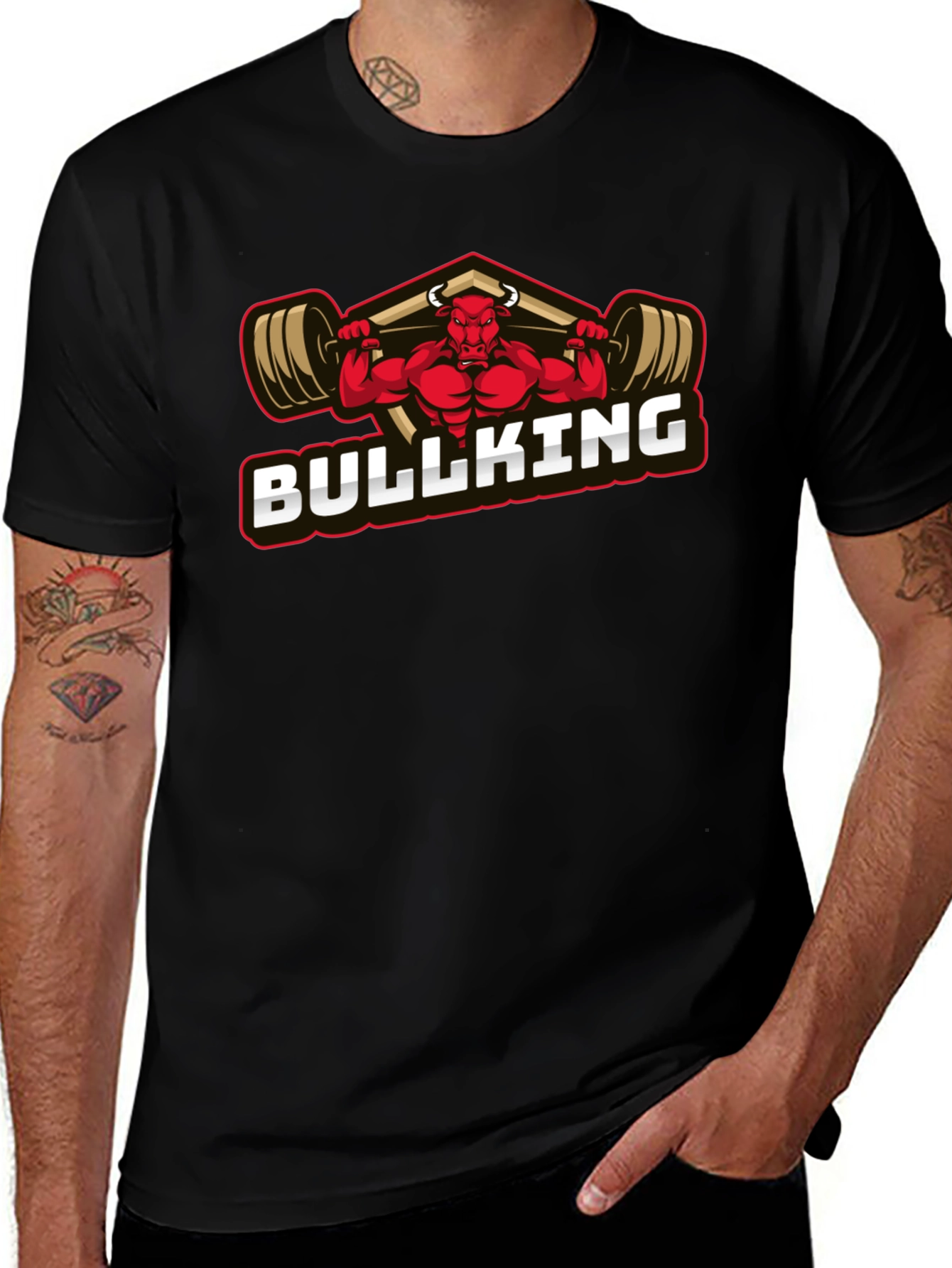 Variant 20 of Bulking Bull Graphic Tee - Gym Beast Mode
