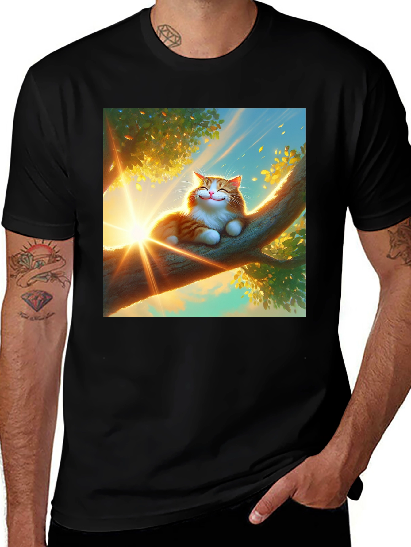 Variant 18 of Smiling Cat T-Shirt - Sunshine Day Dream
