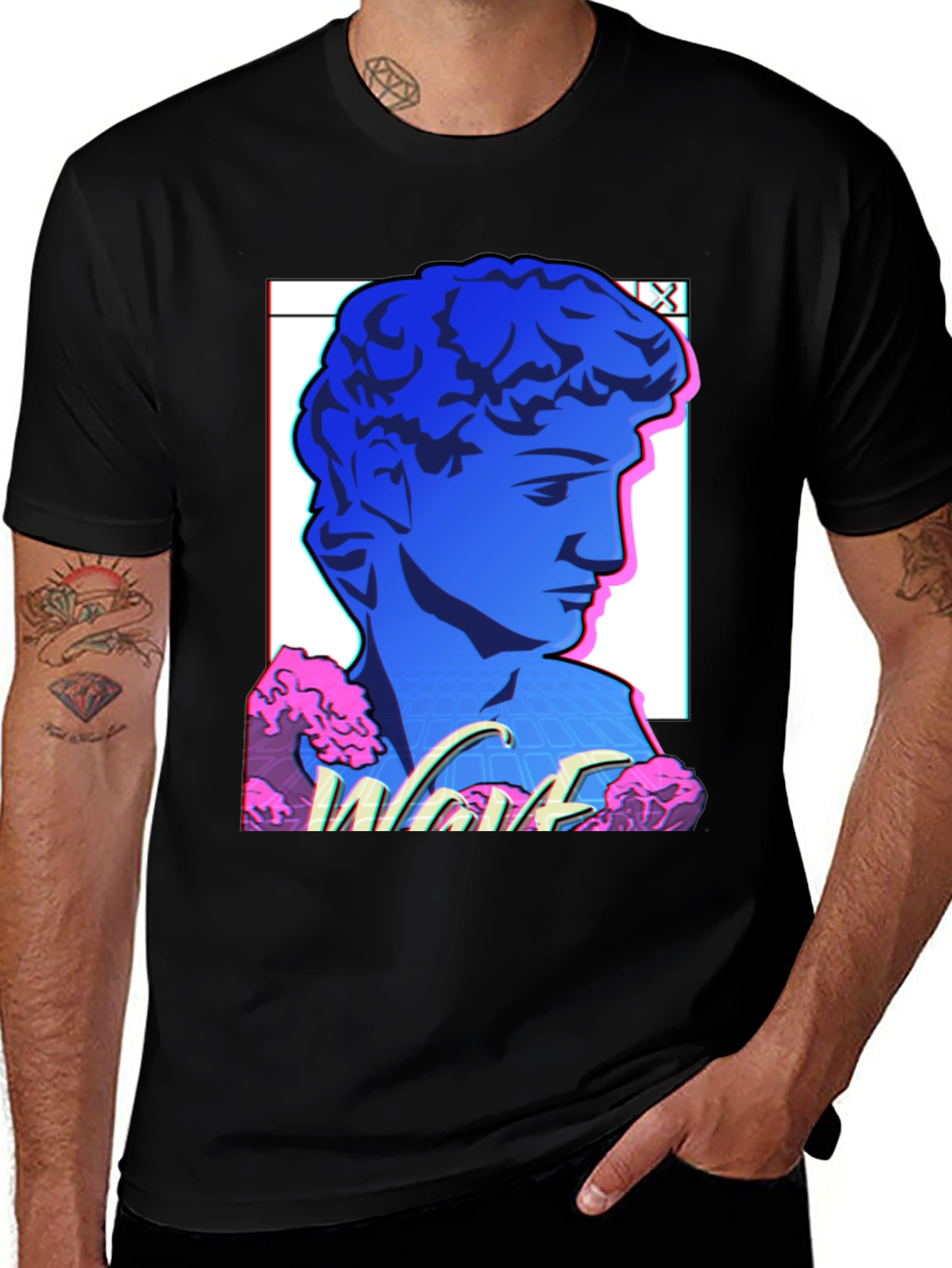 Variant 17 of Vaporwave Statue Graphic T-Shirt - Retro Aesthetic Tee