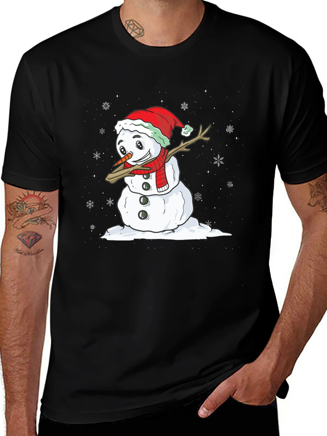 Variant 27 of Festive Snowman Dab T-Shirt