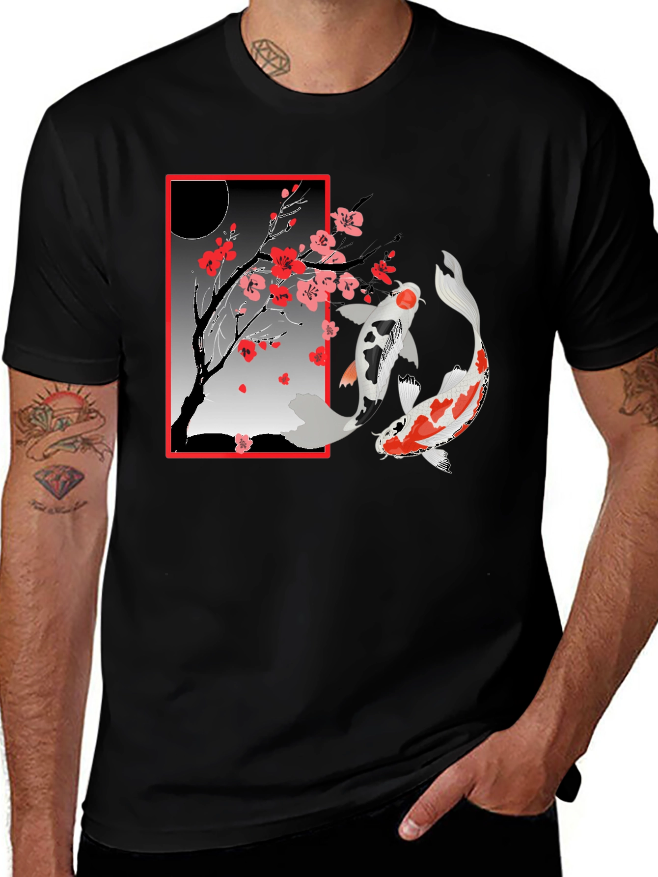 Variant 11 of Koi Fish Cherry Blossom T-Shirt