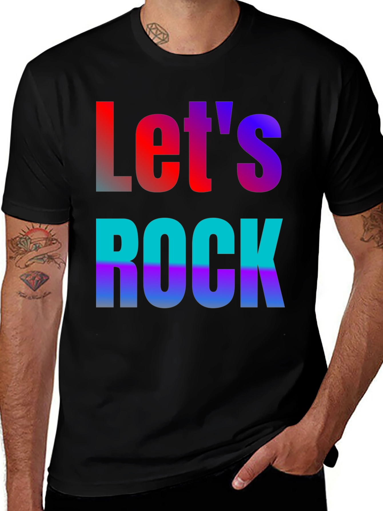 Variant 22 of Let's Rock Black Graphic Tee