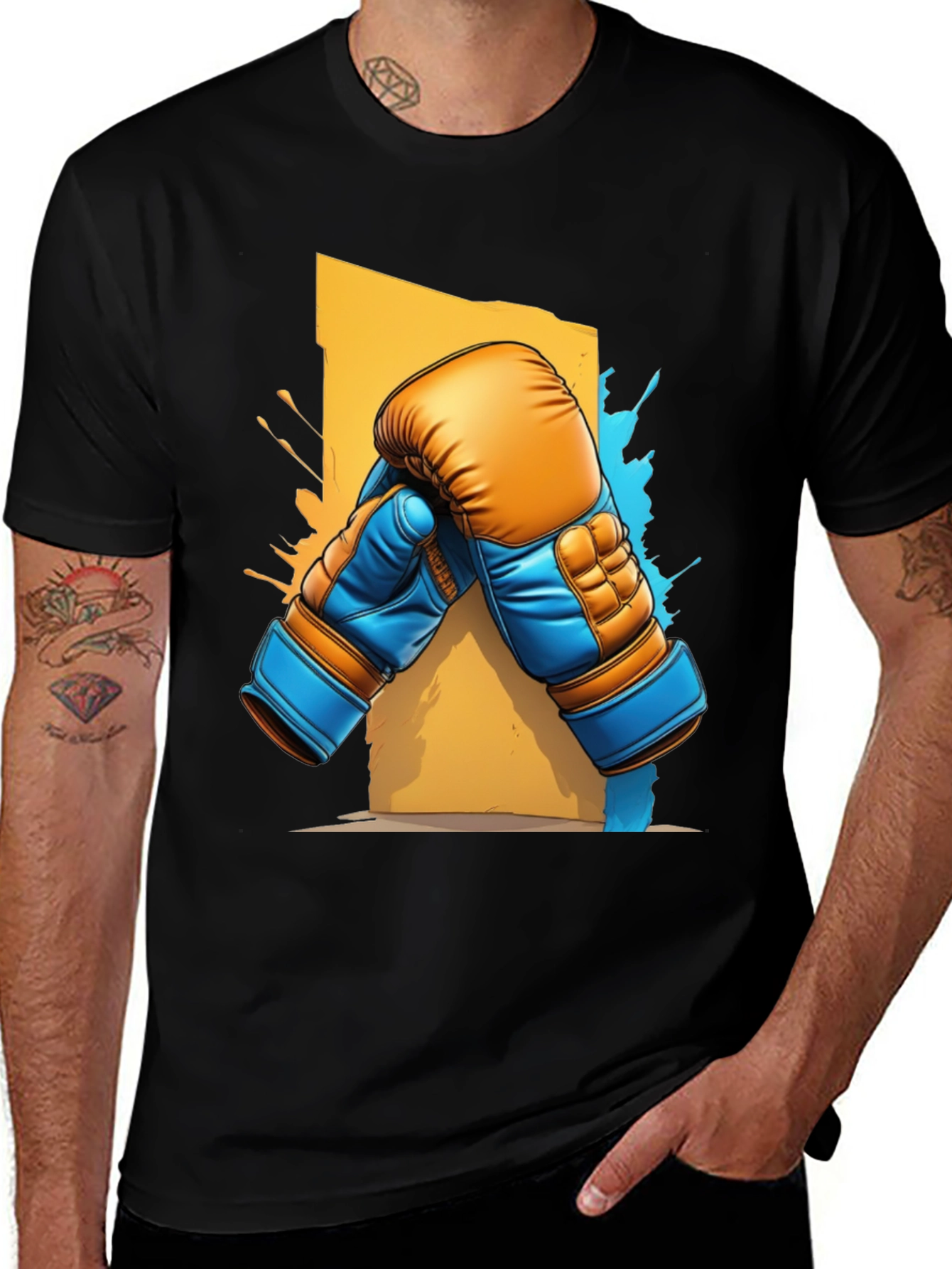Variant 10 of Boxing Gloves Graphic Tee - Punch Out Style