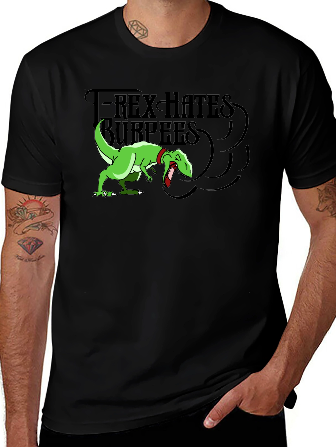 Variant 25 of T-Rex Hates Burpees Graphic T-Shirt
