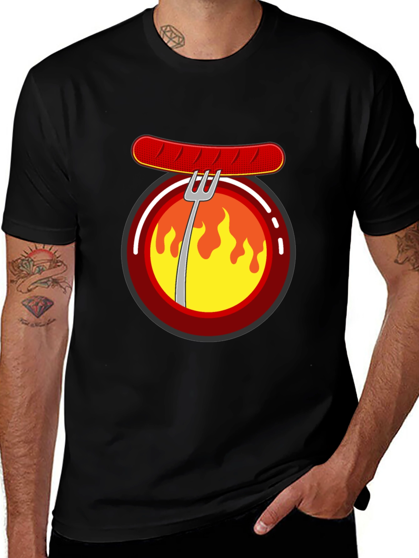 BBQ Sausage T-Shirt - Grilling Humor Apparel
