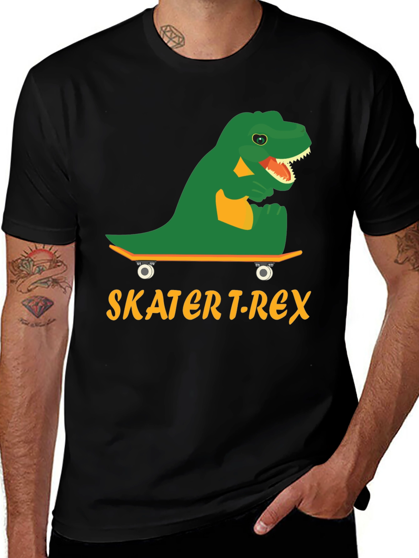 Variant 26 of Skater T-Rex Graphic Tee - Cool Dinosaur Skateboard T-Shirt