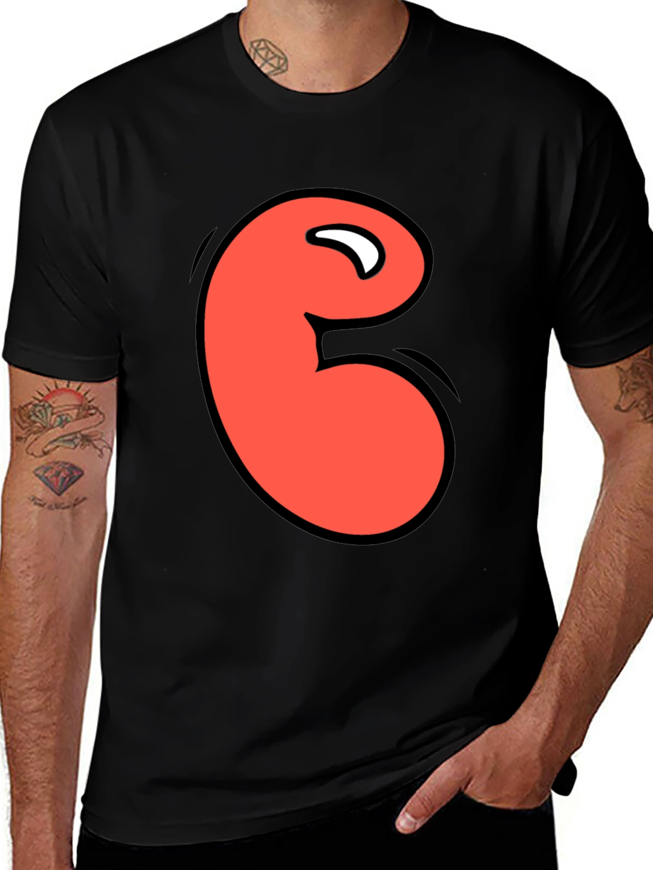 Variant 19 of Cartoon Bean Black T-Shirt