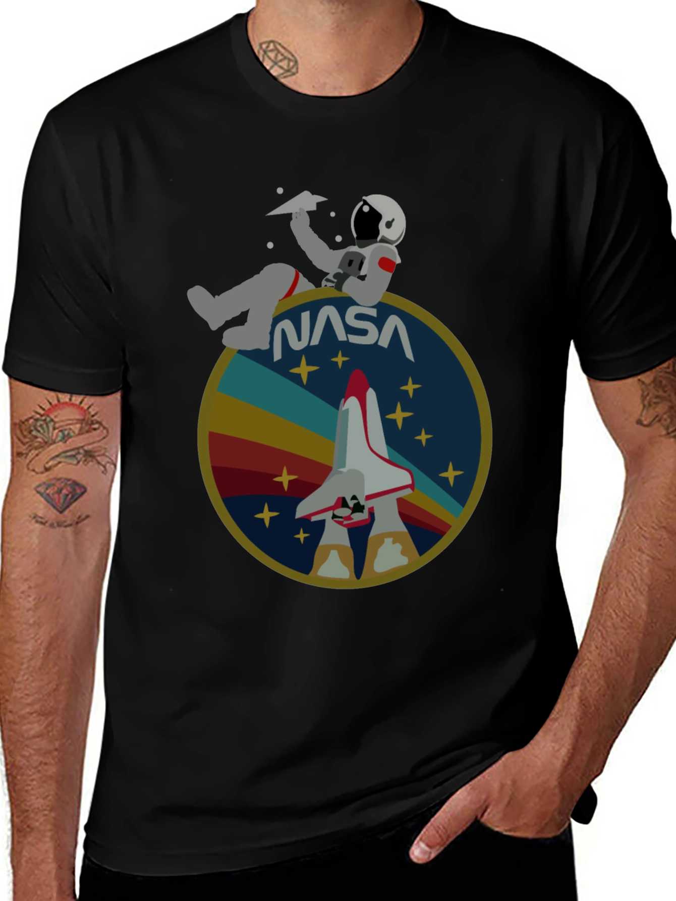 Variant 15 of NASA Astronaut Paper Airplane T-Shirt