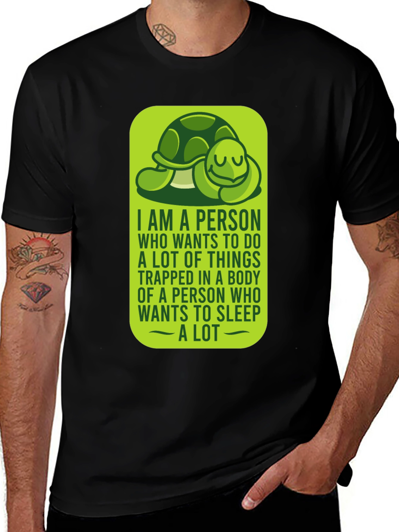 Variant 30 of Funny Turtle Graphic T-Shirt - Introvert Sleep Lover Tee